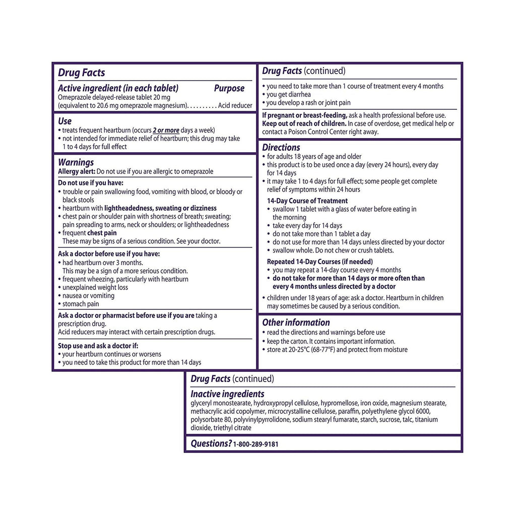 Prilosec OTC® Omeprazole 20 mg Acid Reducer Tablets 37000045504