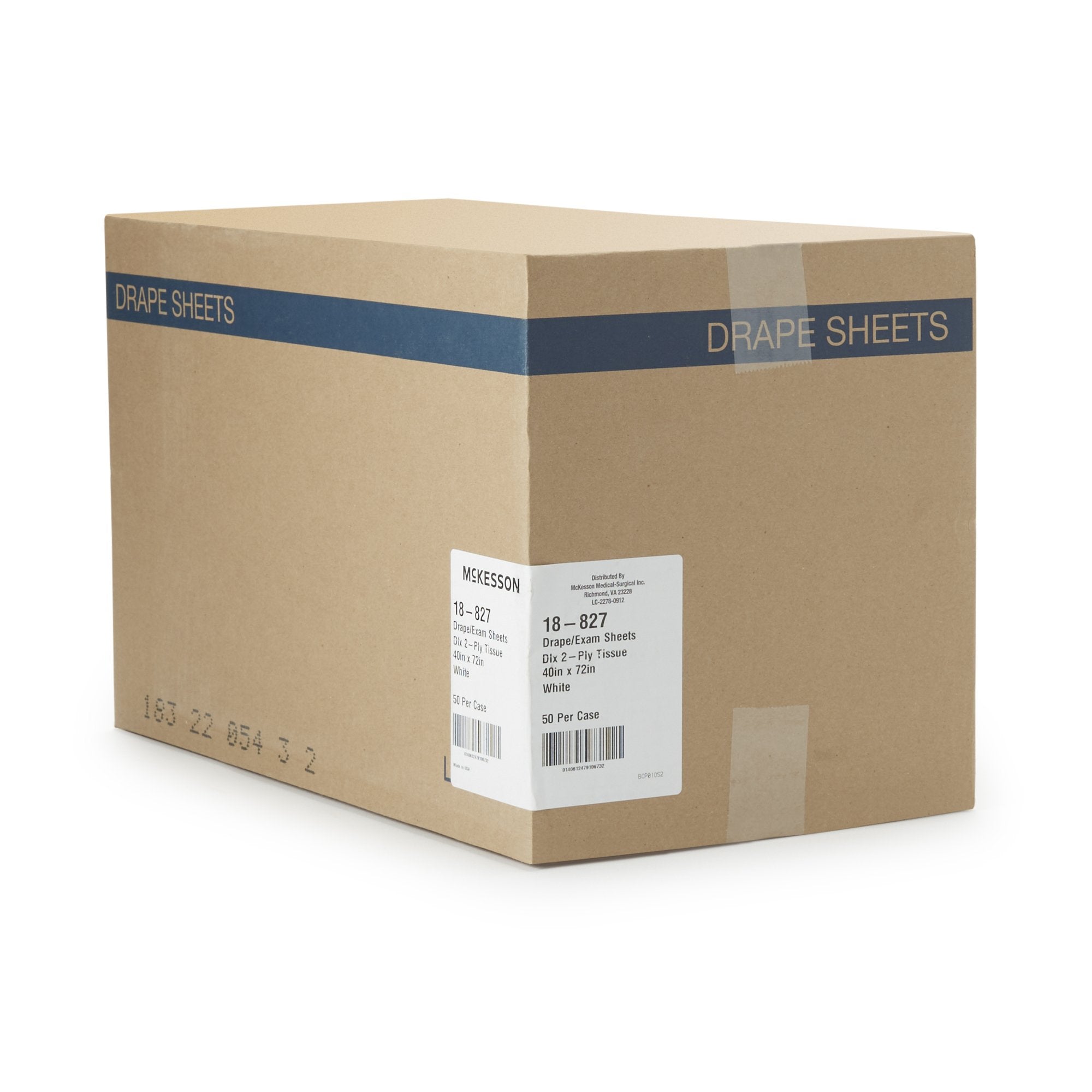 McKesson Nonsterile Physical Exam Drape, 40 x 72 Inch 18-827