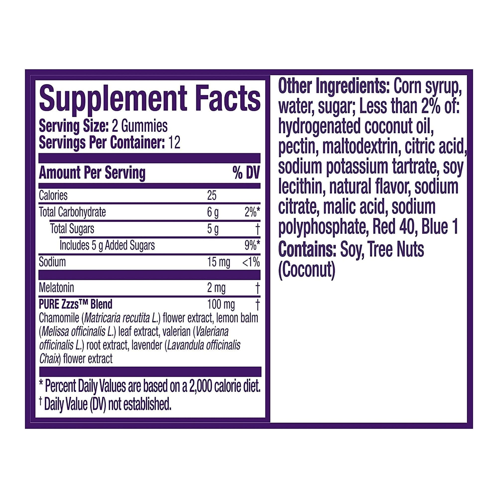 ZzzQuil Pure Zzzs Melatonin + Chamomile & Lavender Gummies, Wildberry Vanilla 32390003936