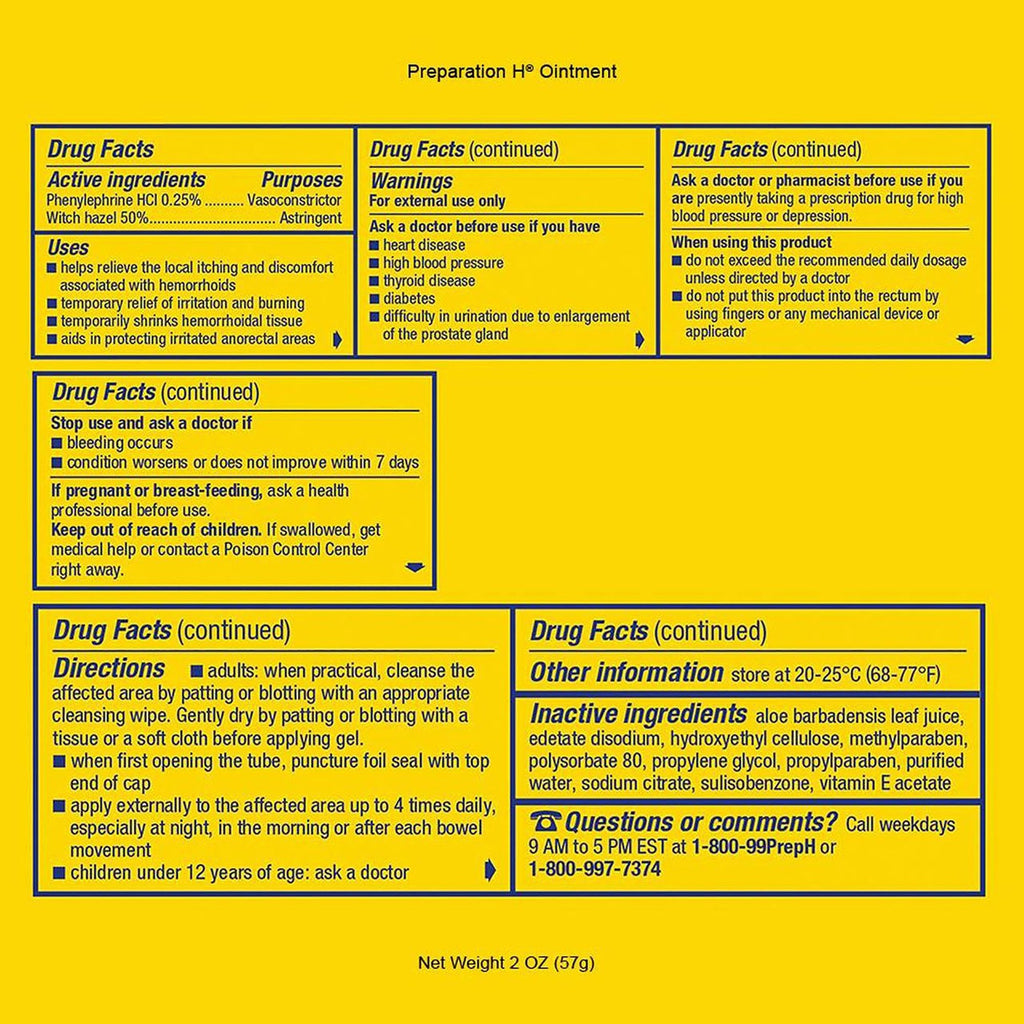Preparation H® Hemorrhoidal Ointment, 2-ounce Tube 00573287194