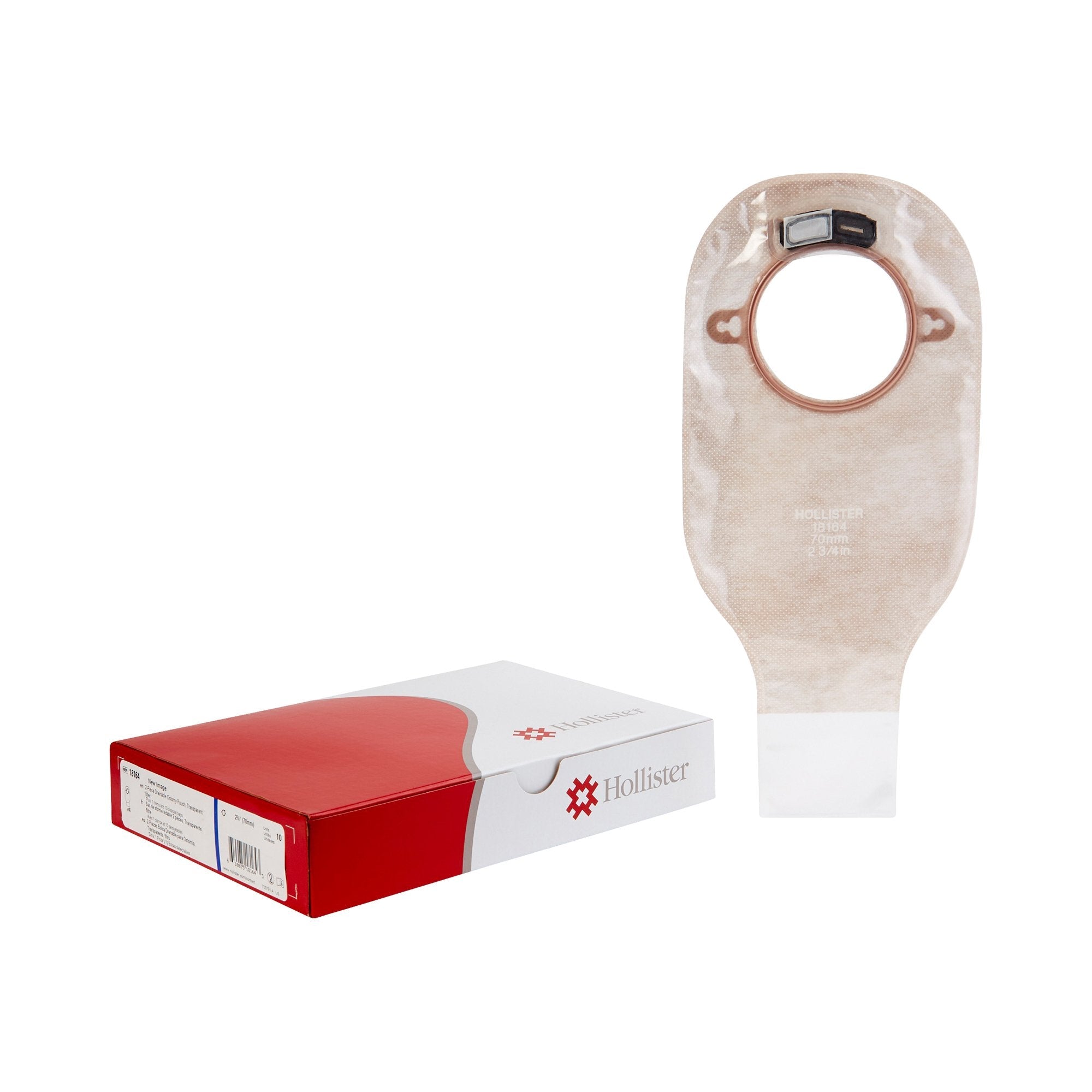 New Image™ 18164 Two-Piece Transparent Ostomy Pouch, Pre-cut to Fit 70 mm, Blue 18164
