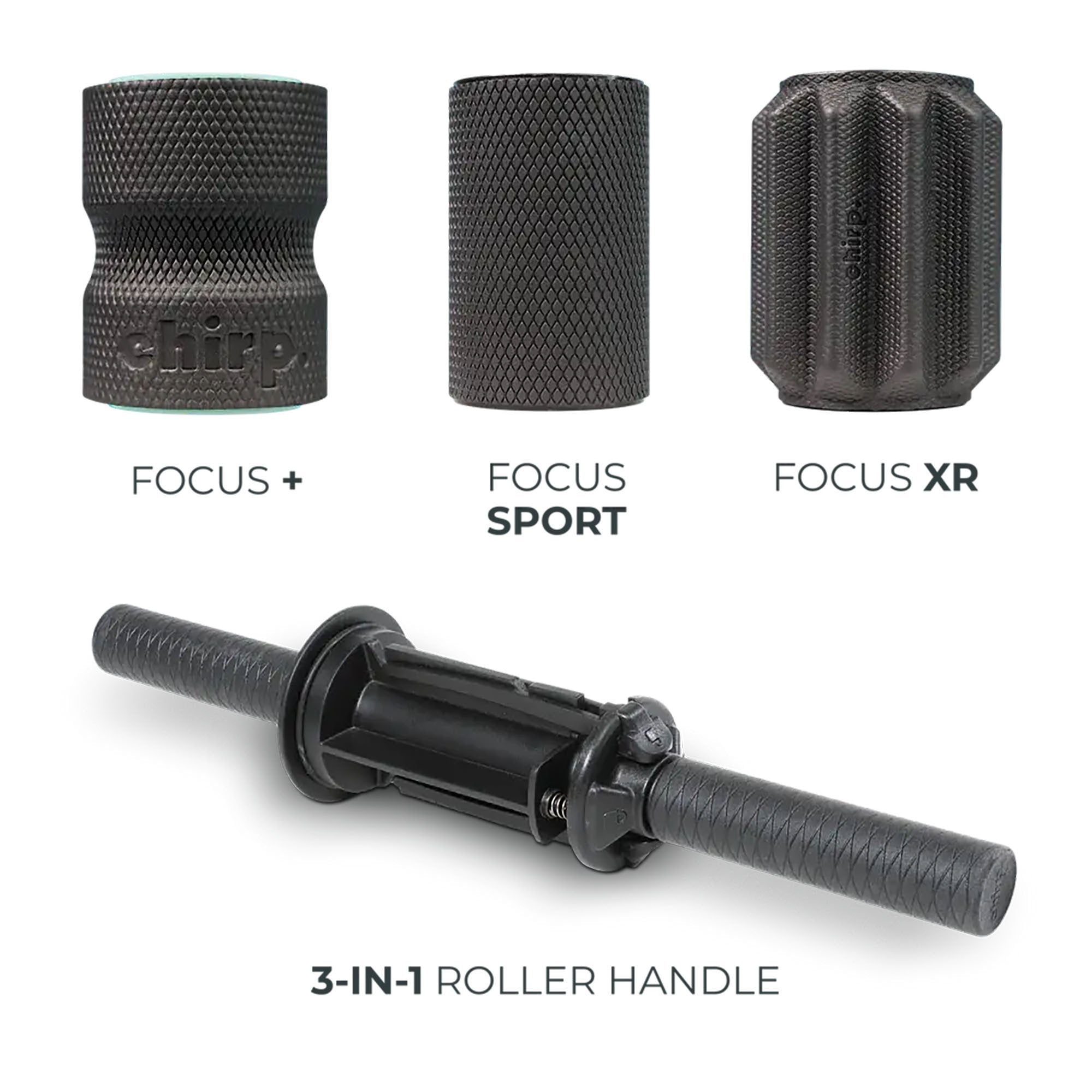 Hand-Held Massager Chirp 5 Inch Wheel Length X 15-1/2 Inch Roller 3IN1-ROLL