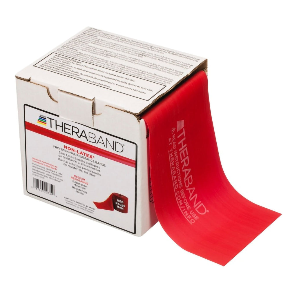 TheraBand® Exercise Resistance Band, Red, 4 Inch x 25 Yard, Medium Resistance 81234756