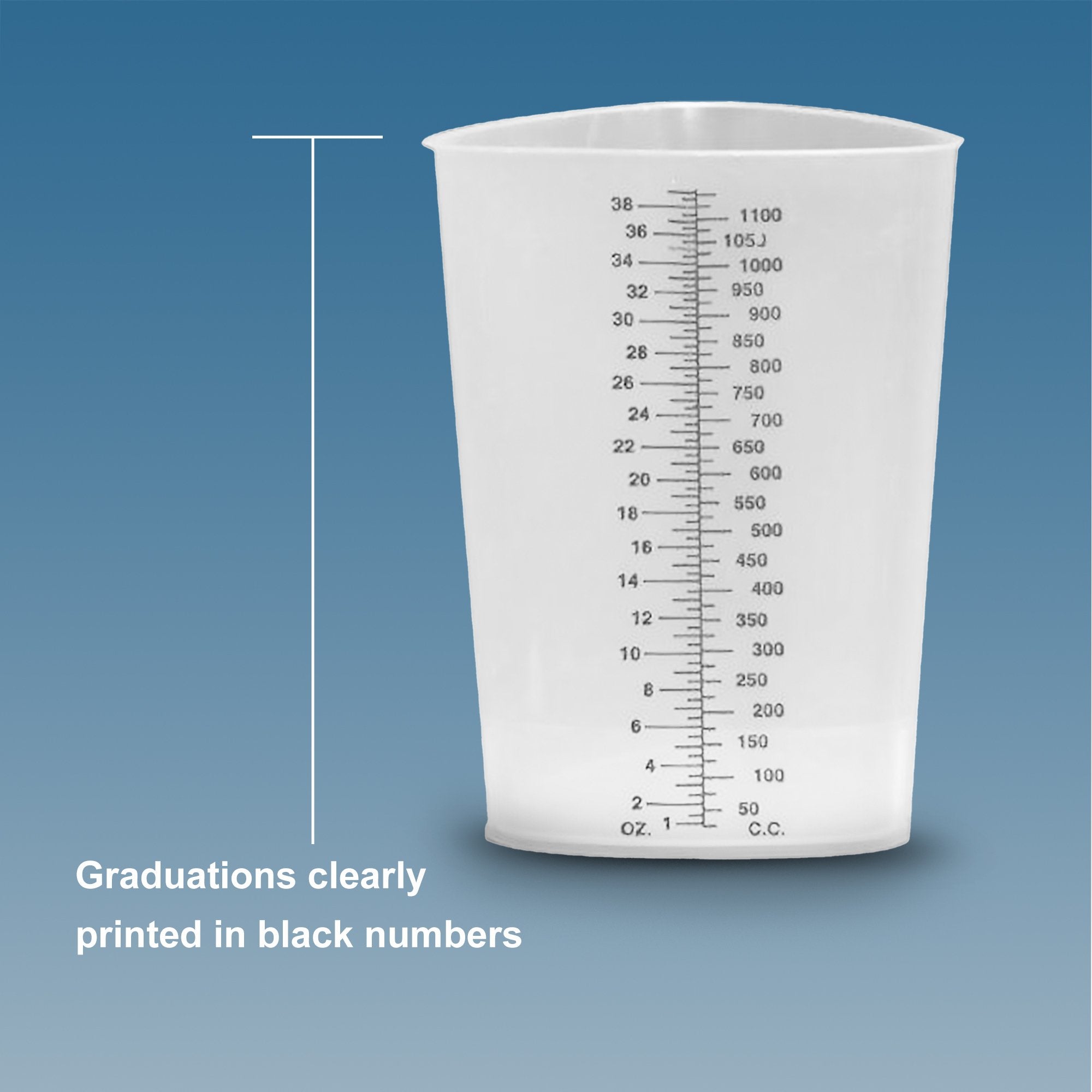 Plasti-Grad® Graduated Beaker, 1,200 mL 1150