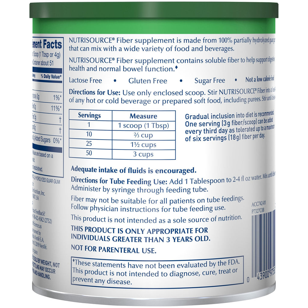 Nutrisource® Fiber Supplement, 7.2-ounce canister 10043900975518