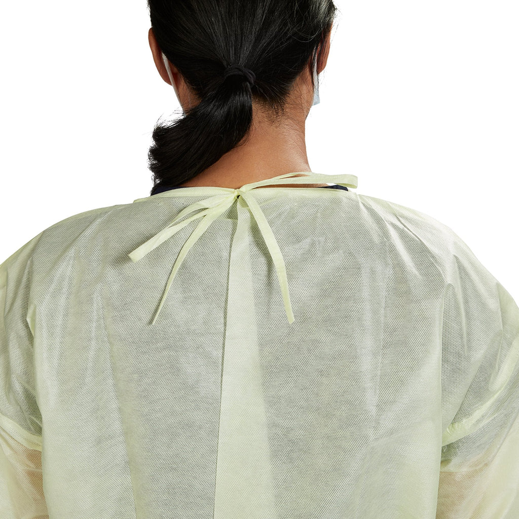 McKesson AAMI Level 2 Isolation Gown, Tie Neck Style, Extra Large, Yellow 16-L2NWT6Y-XL
