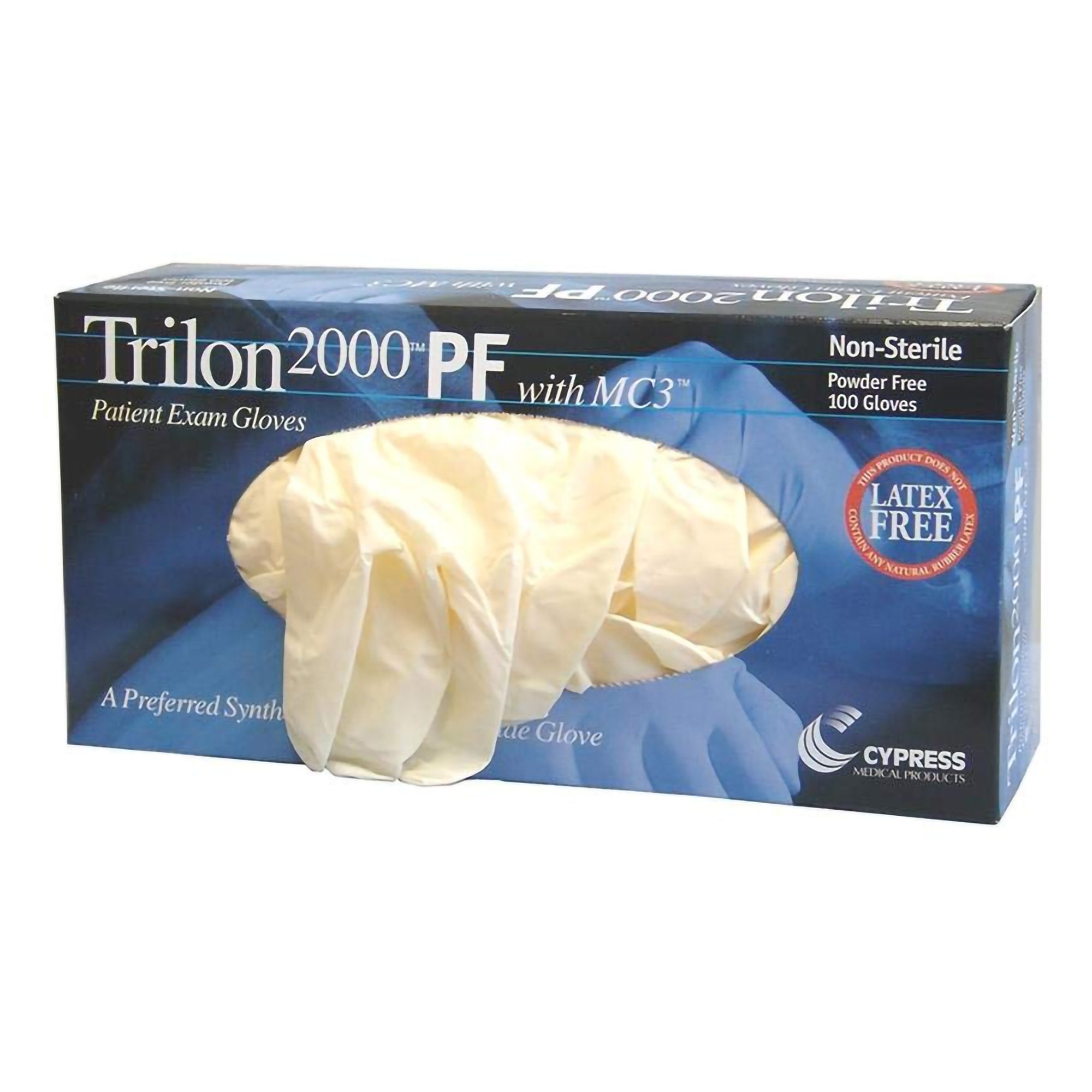 Trilon 2000® PF with MC3® Stretch Vinyl Exam Glove, Extra Large, Ivory 25-990