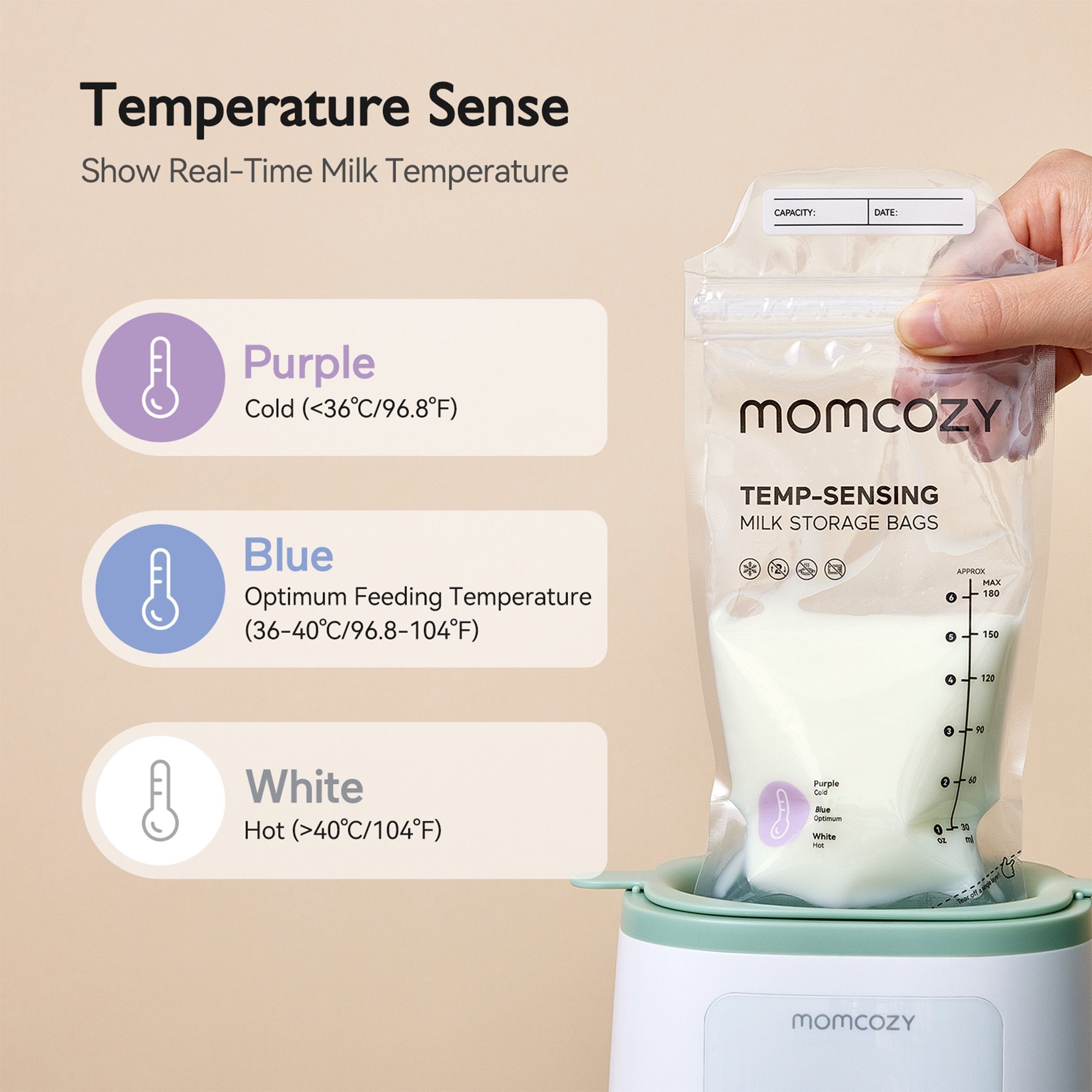 Momcozy Breast Milk Storage Bag, 6-ounce capacity MS005-NA00NB-A