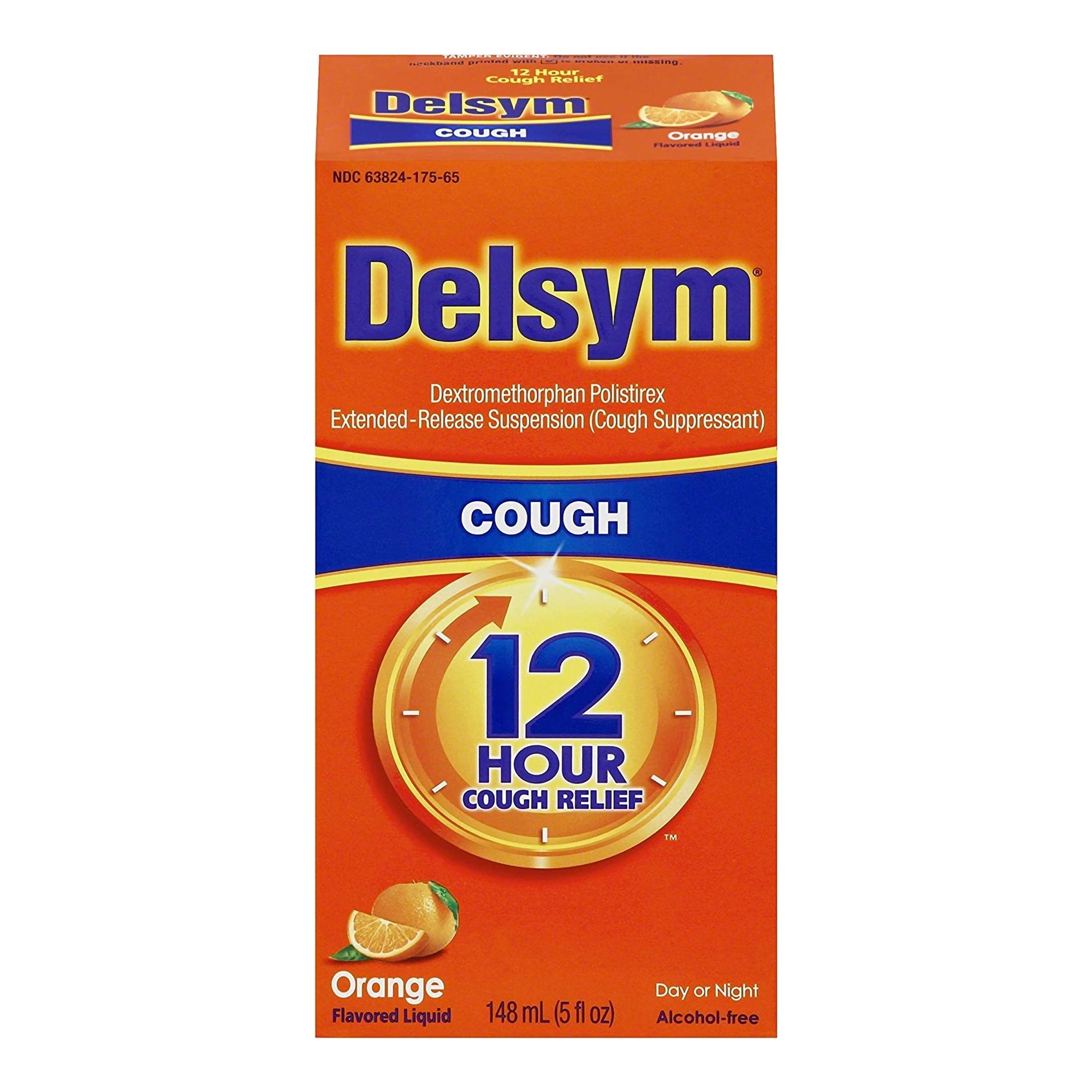 Delsym® Dextromethorphan Cold and Cough Relief 63824017565