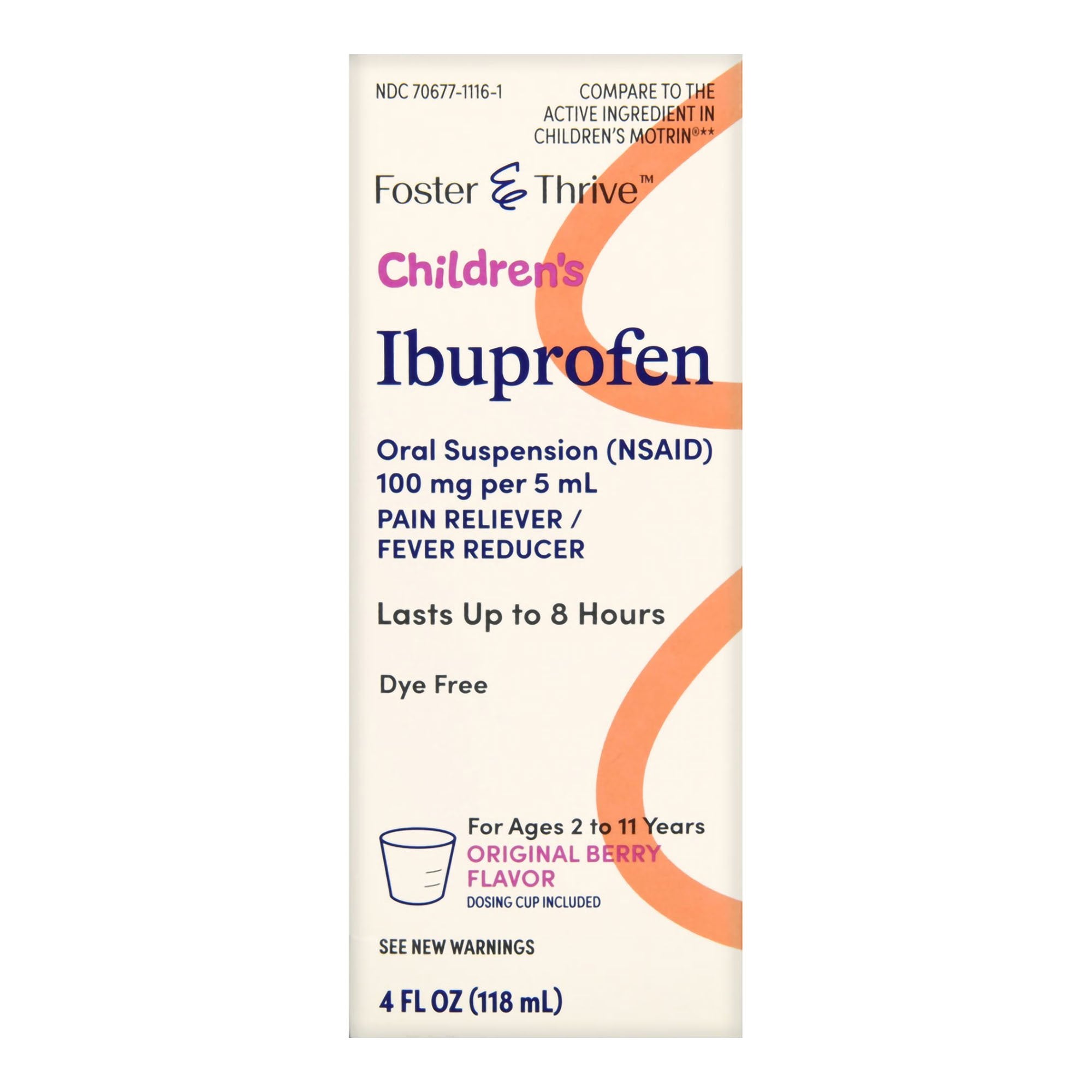 Foster & Thrive™ Children's Ibuprofen Oral Suspension, Original Berry, 4 ounces 70677111601