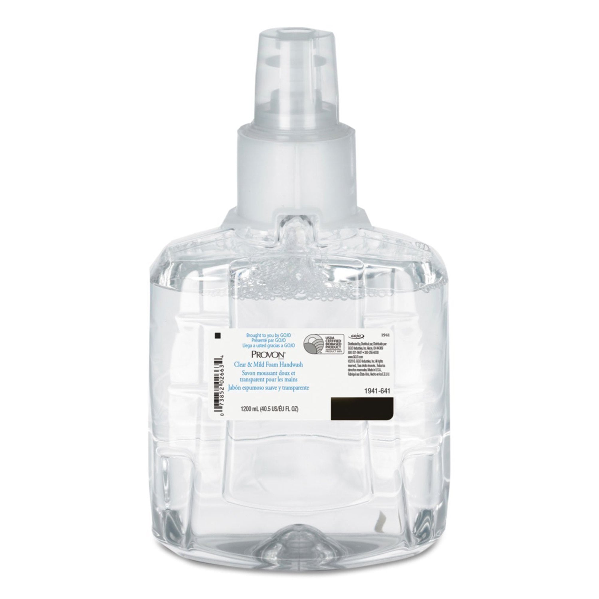 Provon® Clear and Mild Foam Handwash, 1200 mL Dispenser Refill Bottle, Unscented 1941-02