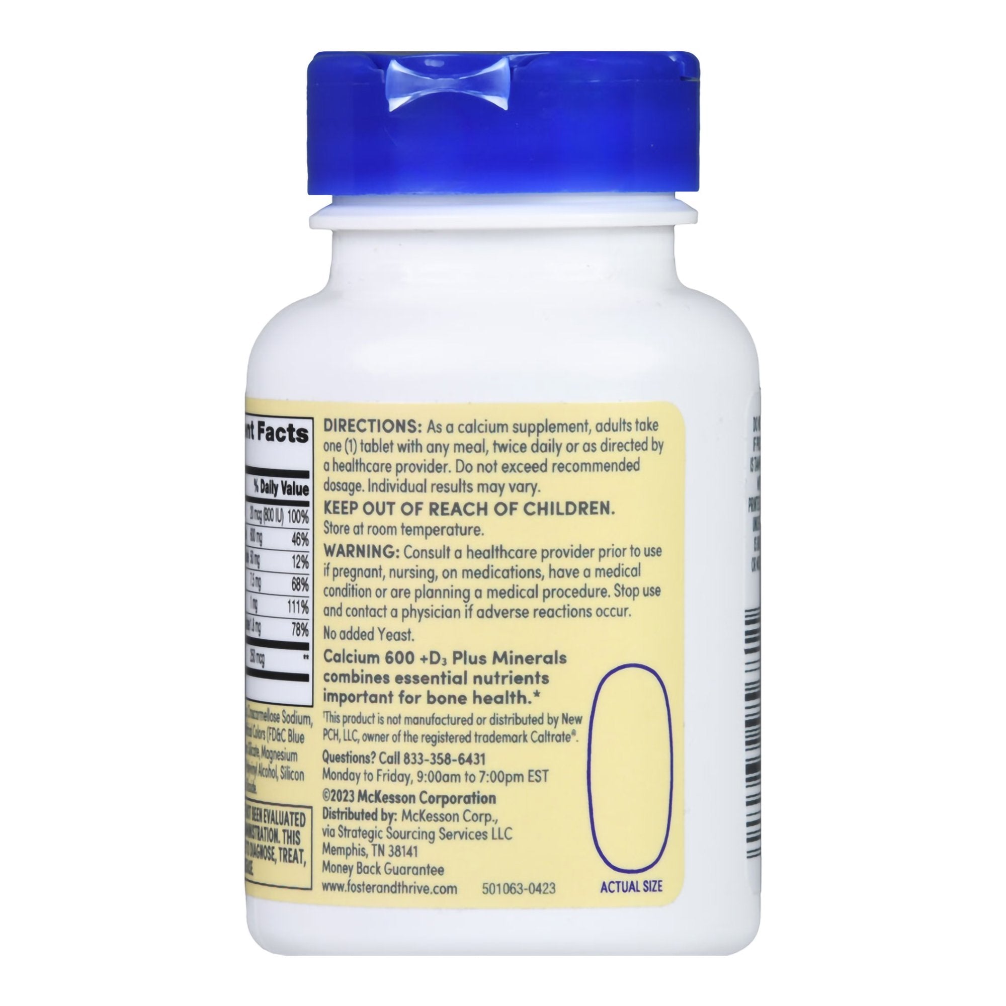 Foster & Thrive™ Calcium 600 mg + Vitamin D-3 Plus Minerals Tablets 01093995681