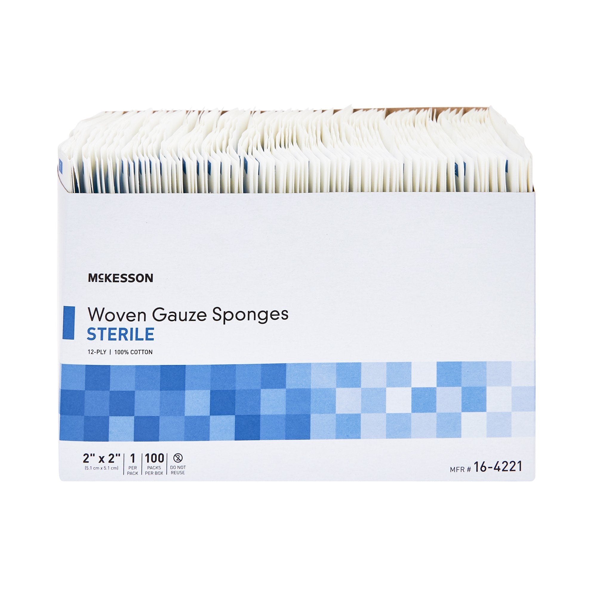 McKesson Sterile Gauze Sponge, 2 x 2 Inch, 12-Ply 16-4221