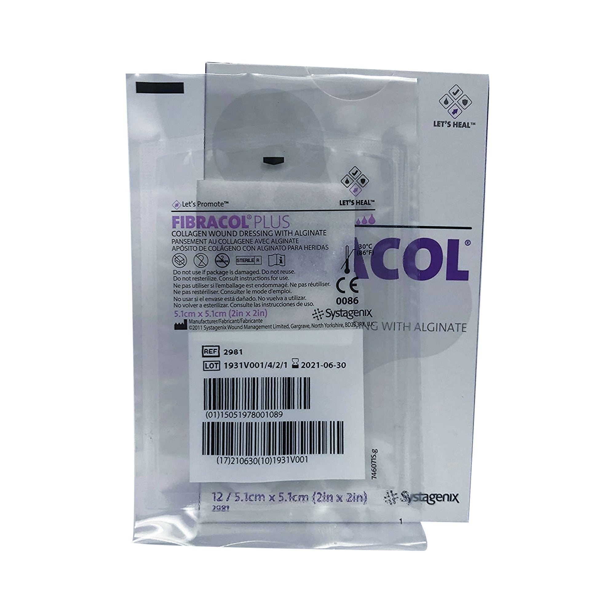 Systagenix Fibracol™ Plus Collagen/Alginate Dressing, 2 x 2 Inch 2981