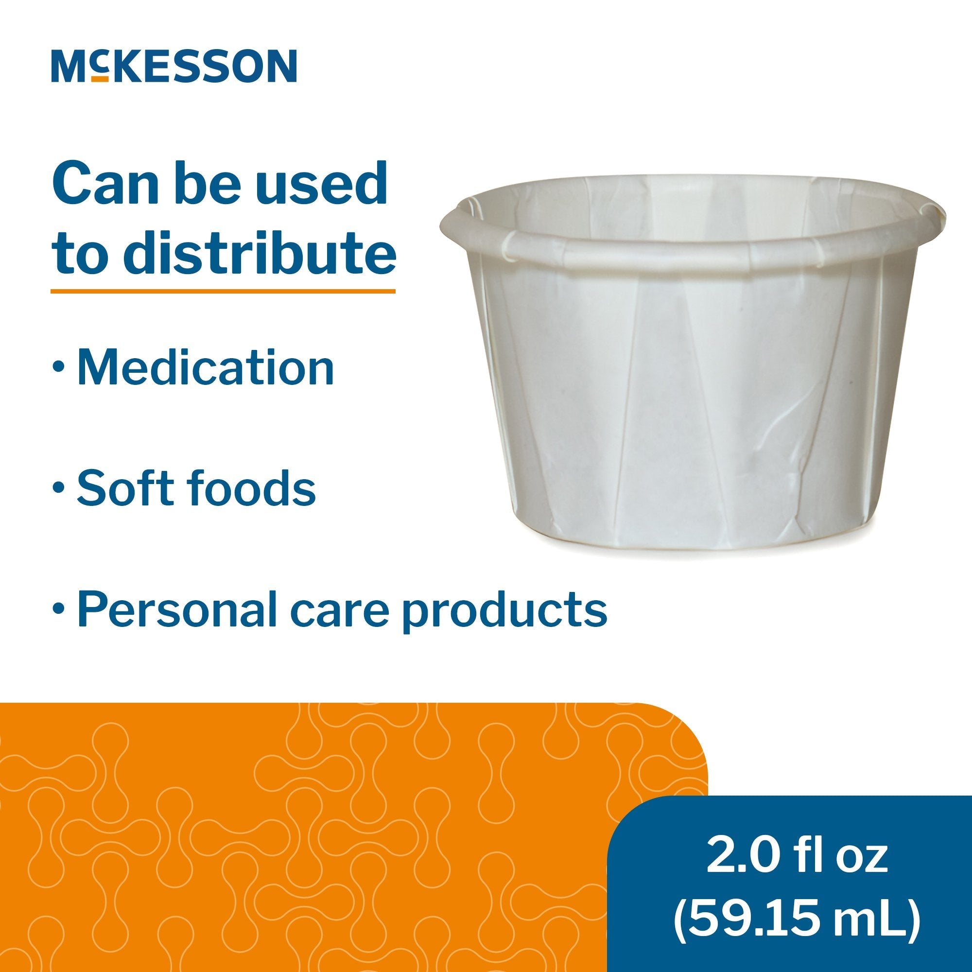2 oz. Paper Souffle Cup White Disposable 16-200-2050
