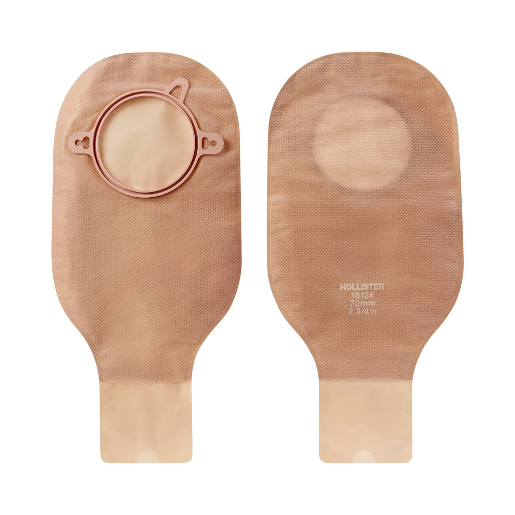 New Image™ 18124 Beige Colostomy Pouch, Pre-cut to Fit 70 mm Stomas, Blue Match 18124