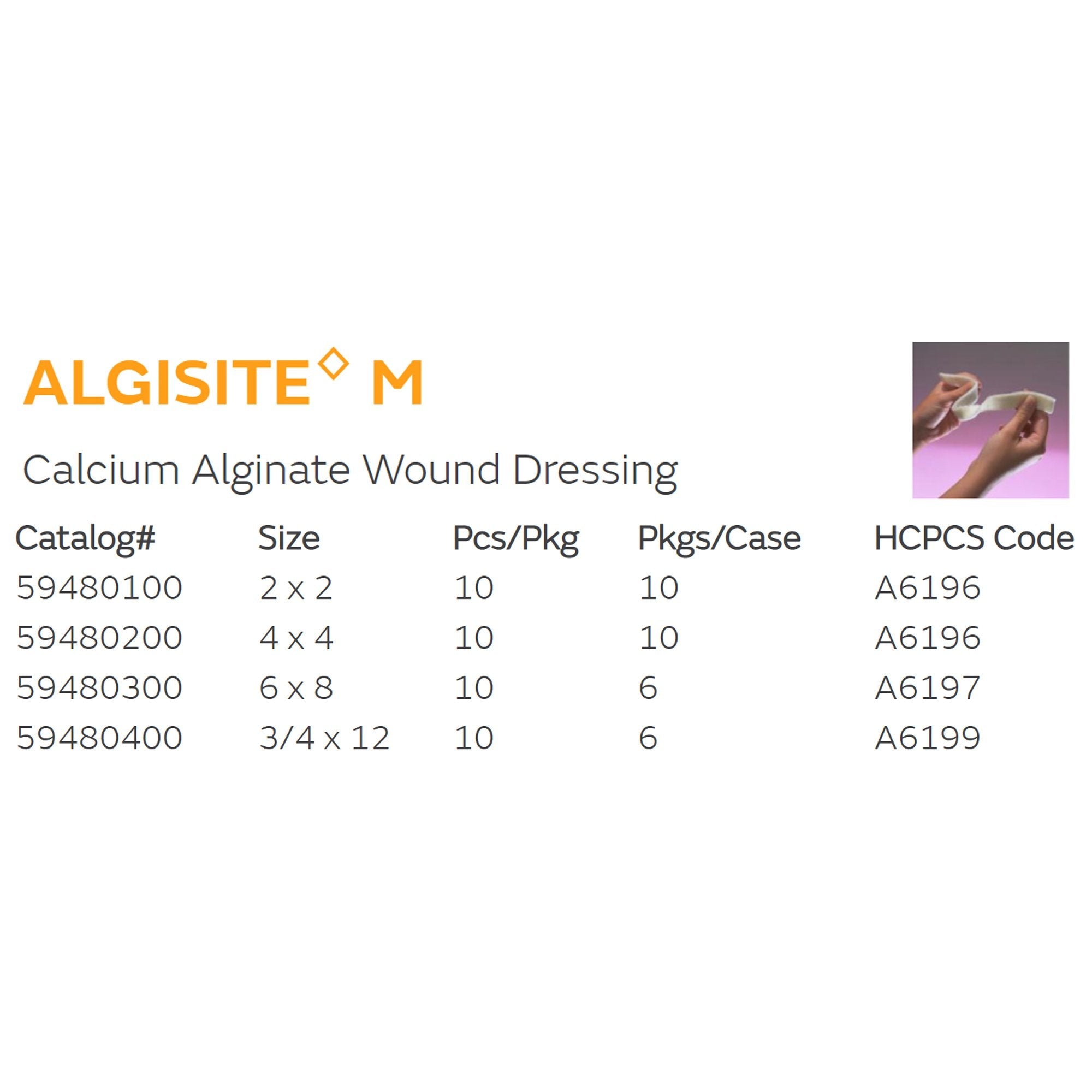 AlgiSite M Calcium Alginate Dressing, 6 x 8 inch 59480300