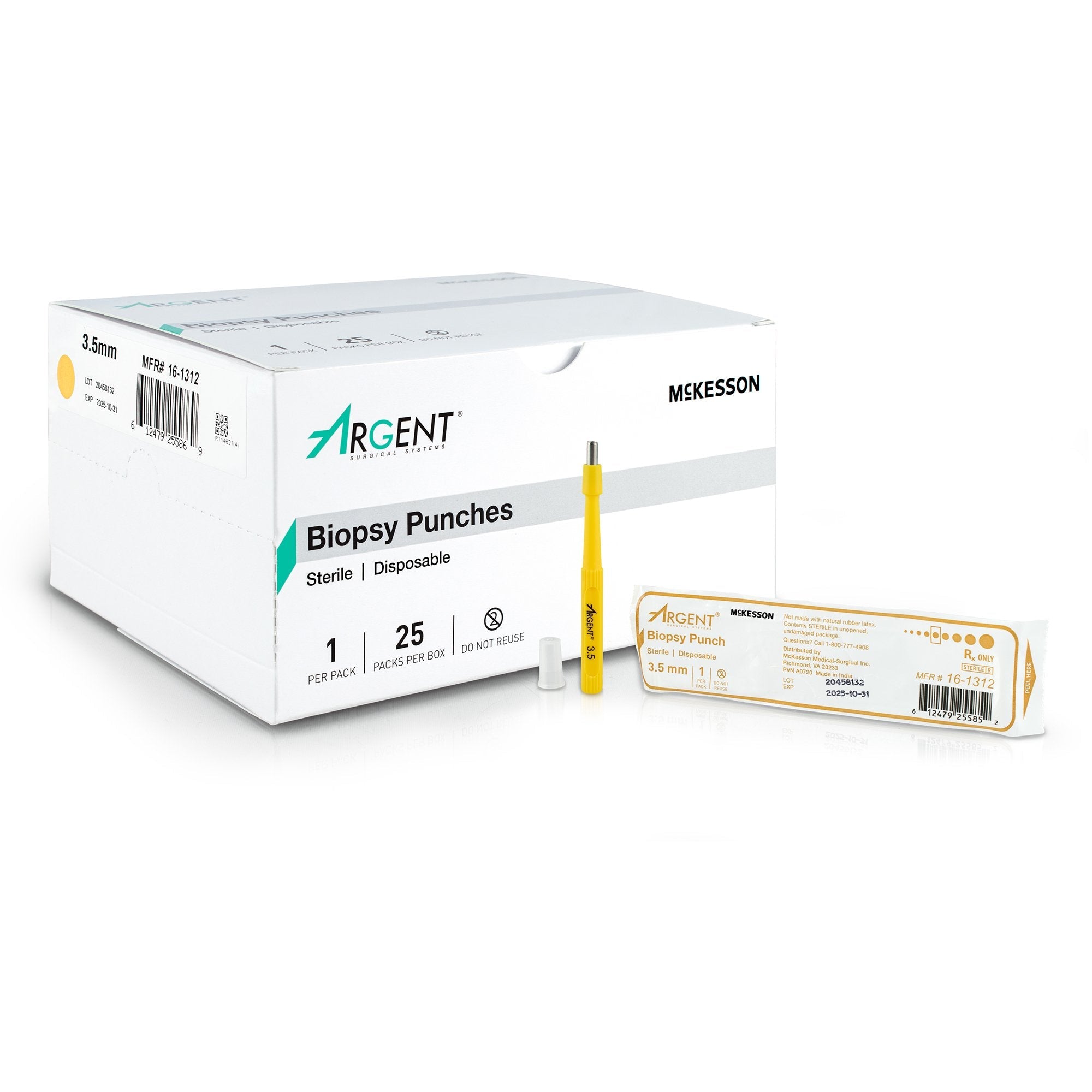 Biopsy Punch McKesson Argent™ Dermal 3.5 mm 16-1312