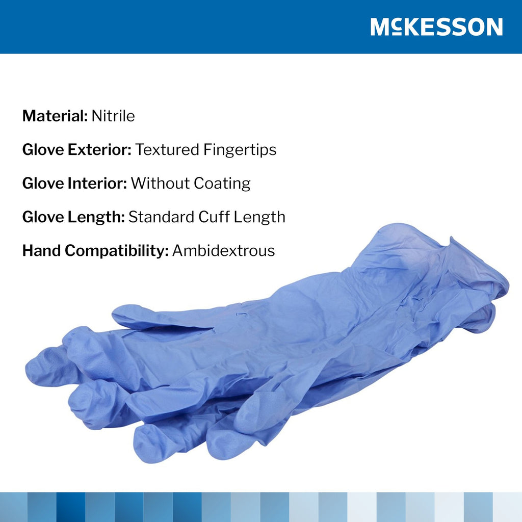 McKesson Confiderm® 3.5C Nitrile Exam Glove, Small, Blue 14-6974C
