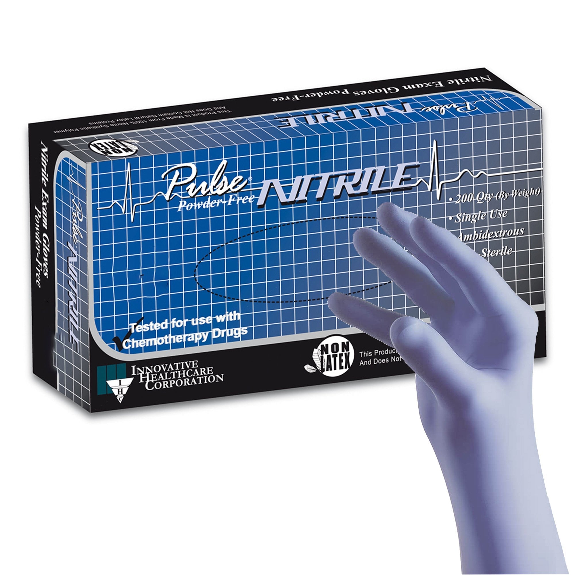 Pulse® Nitrile Exam Glove, Small, Aqua Blue 177102