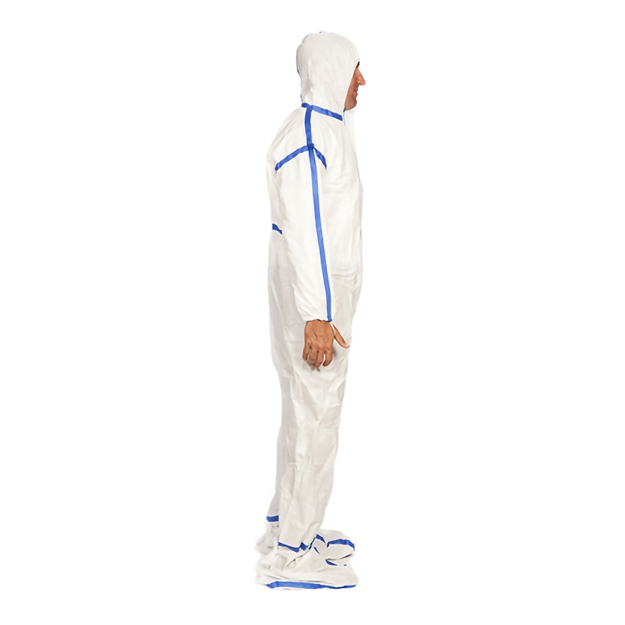 Cleanroom Coverall with Hood and Boot Covers X-Large White Disposable Sterile TCBACV54ST-XL