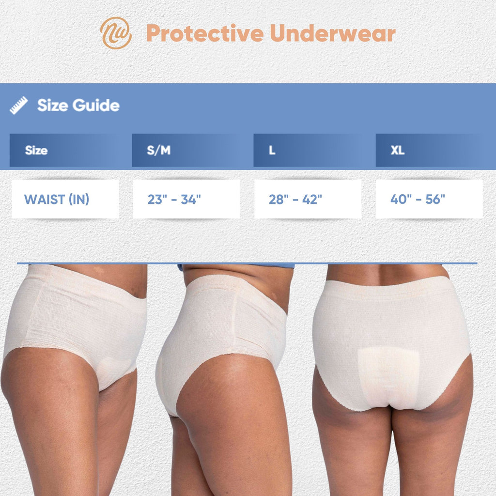 Nexwear Women's Pull-On Absorbent Underwear, Extra Large, Tan 203