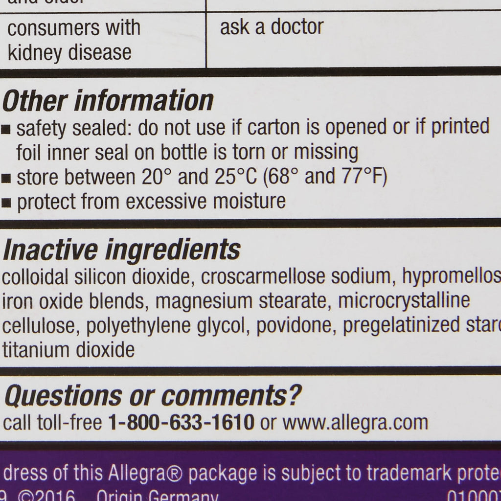 Allegra® Fexofenadine Allergy Relief 41167412004