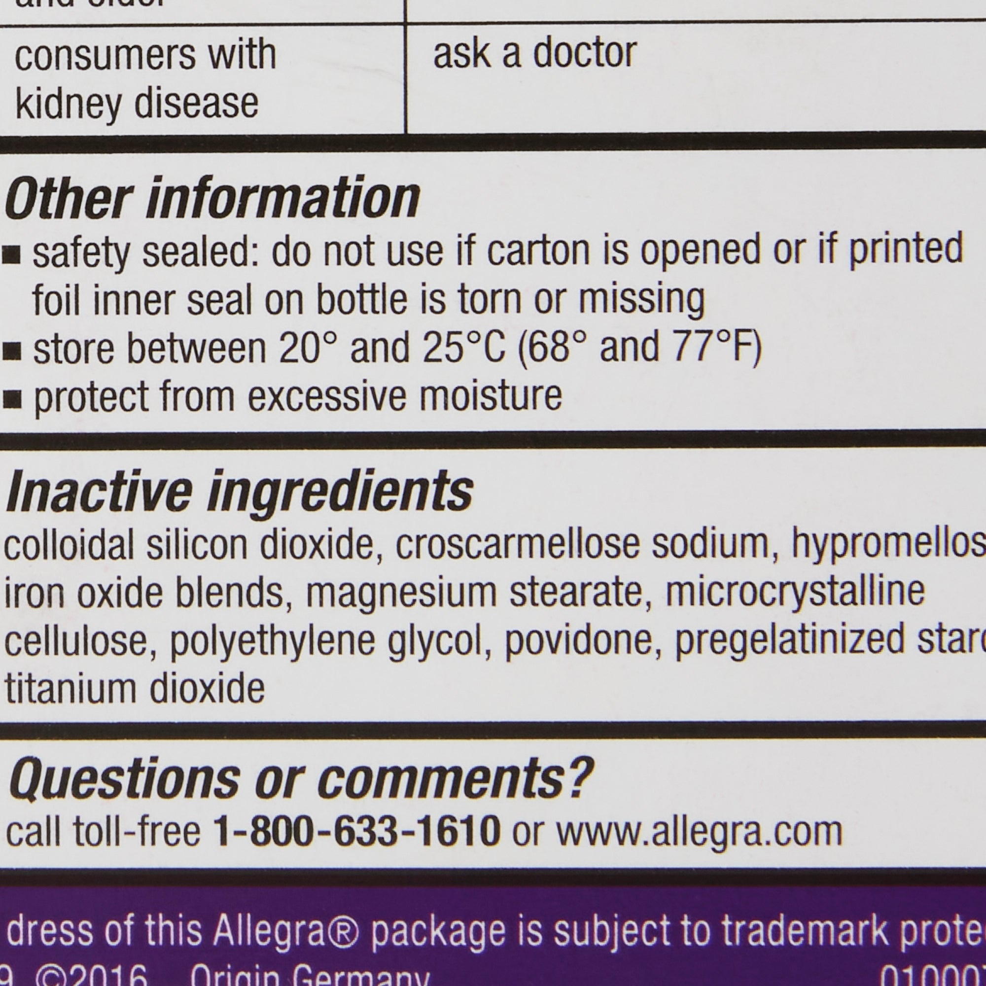 Allegra® Fexofenadine Allergy Relief 41167412004
