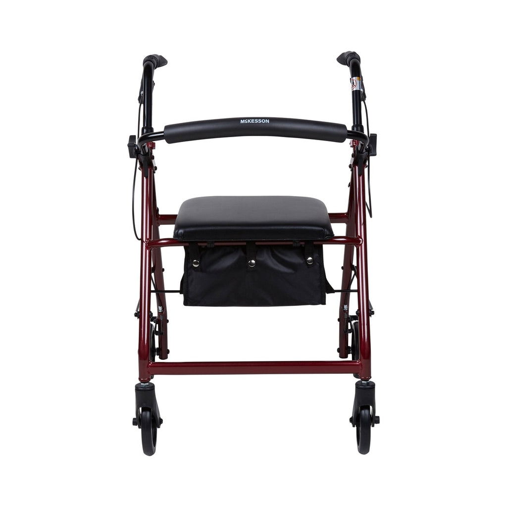 McKesson Folding Aluminum Four-Wheel Rollator, Red 146-R726RD