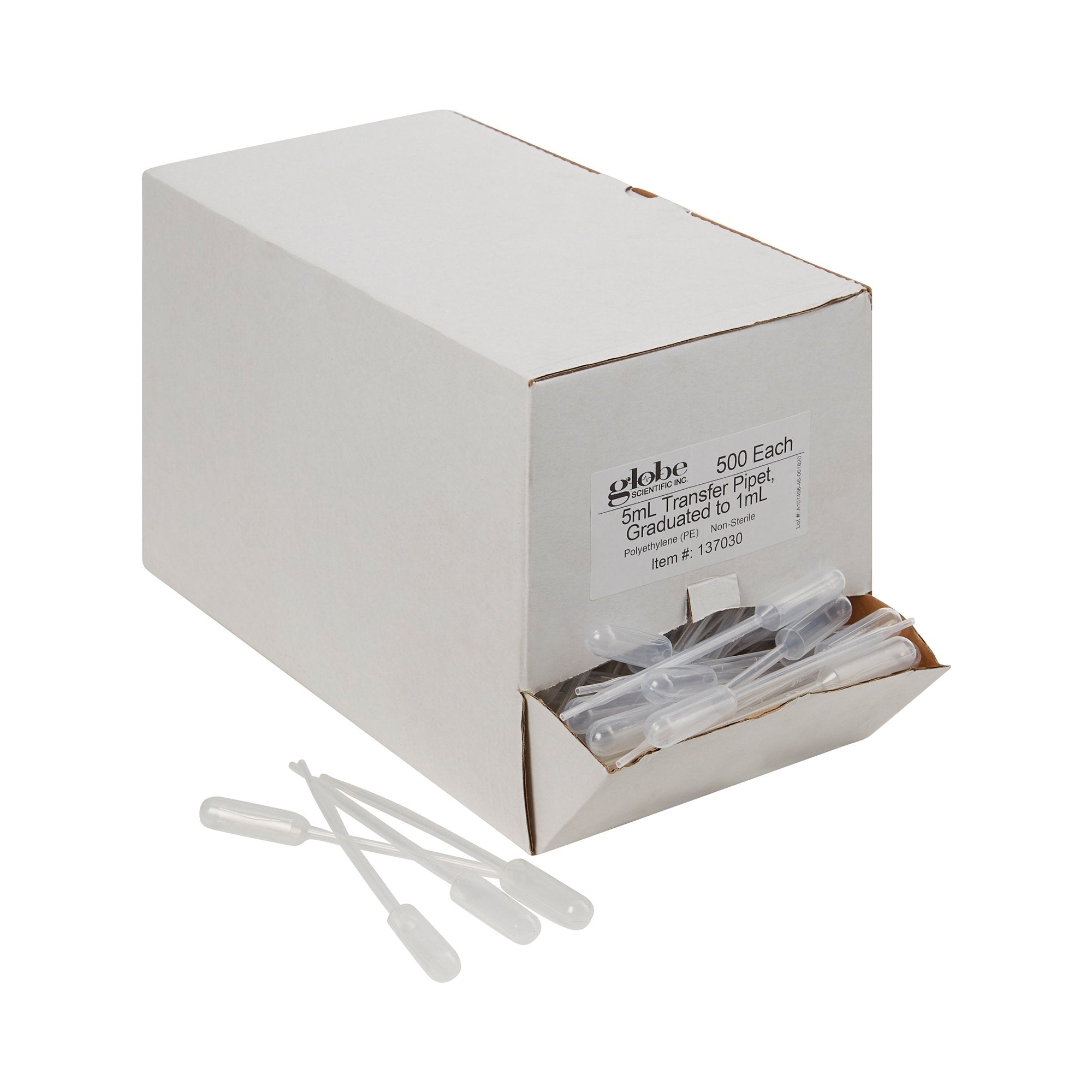 Globe Scientific Transfer Pipette, 5 mL, 3.4 mL Draw Volume 137030