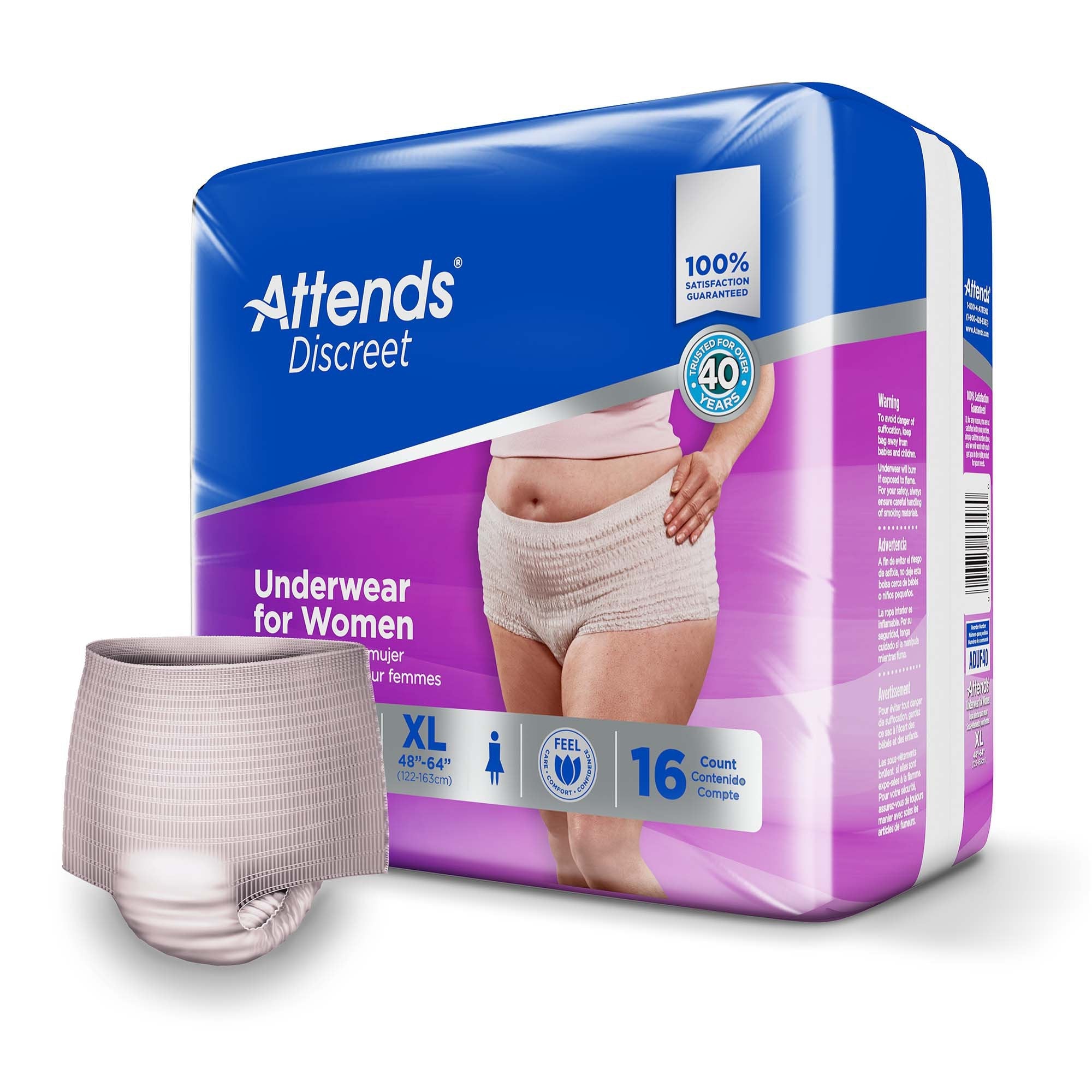 Attends® Discreet Women's Underwear, Level 5, X-Large ADUF40
