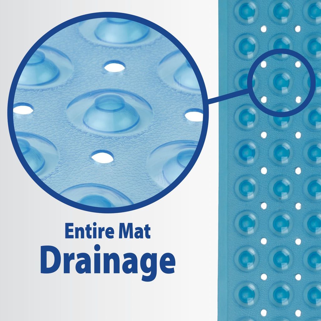 Theracare Bathtub Mat, Antifungal, Blue, 15 x 27 Inch 19-110