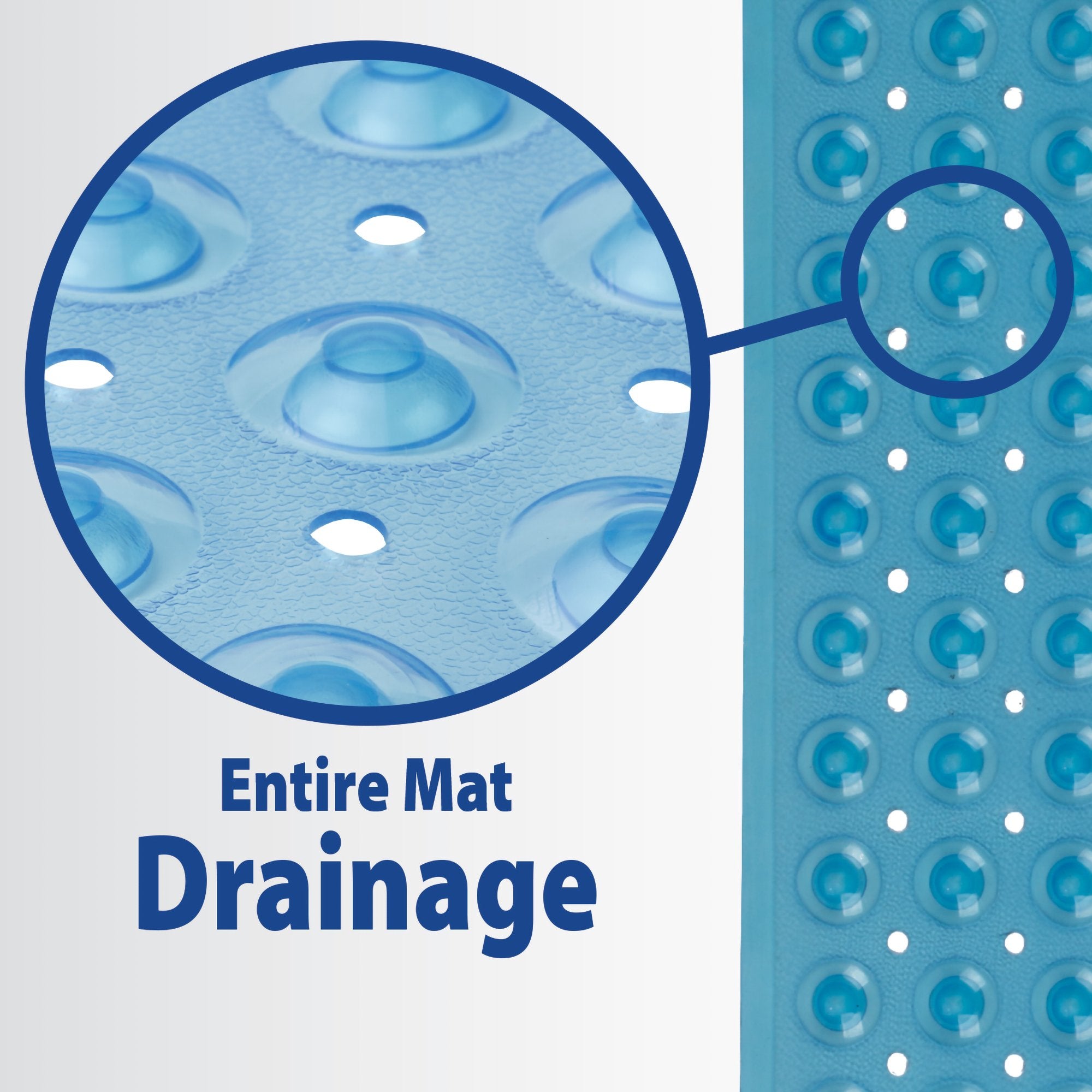 Theracare Bathtub Mat, Antifungal, Blue, 15 x 27 Inch 19-110