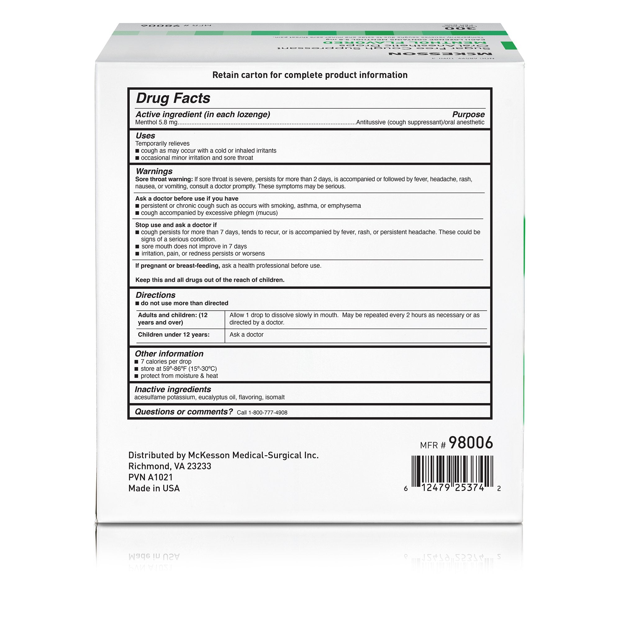 MooreBrand® Menthol Cold and Cough Relief 98006