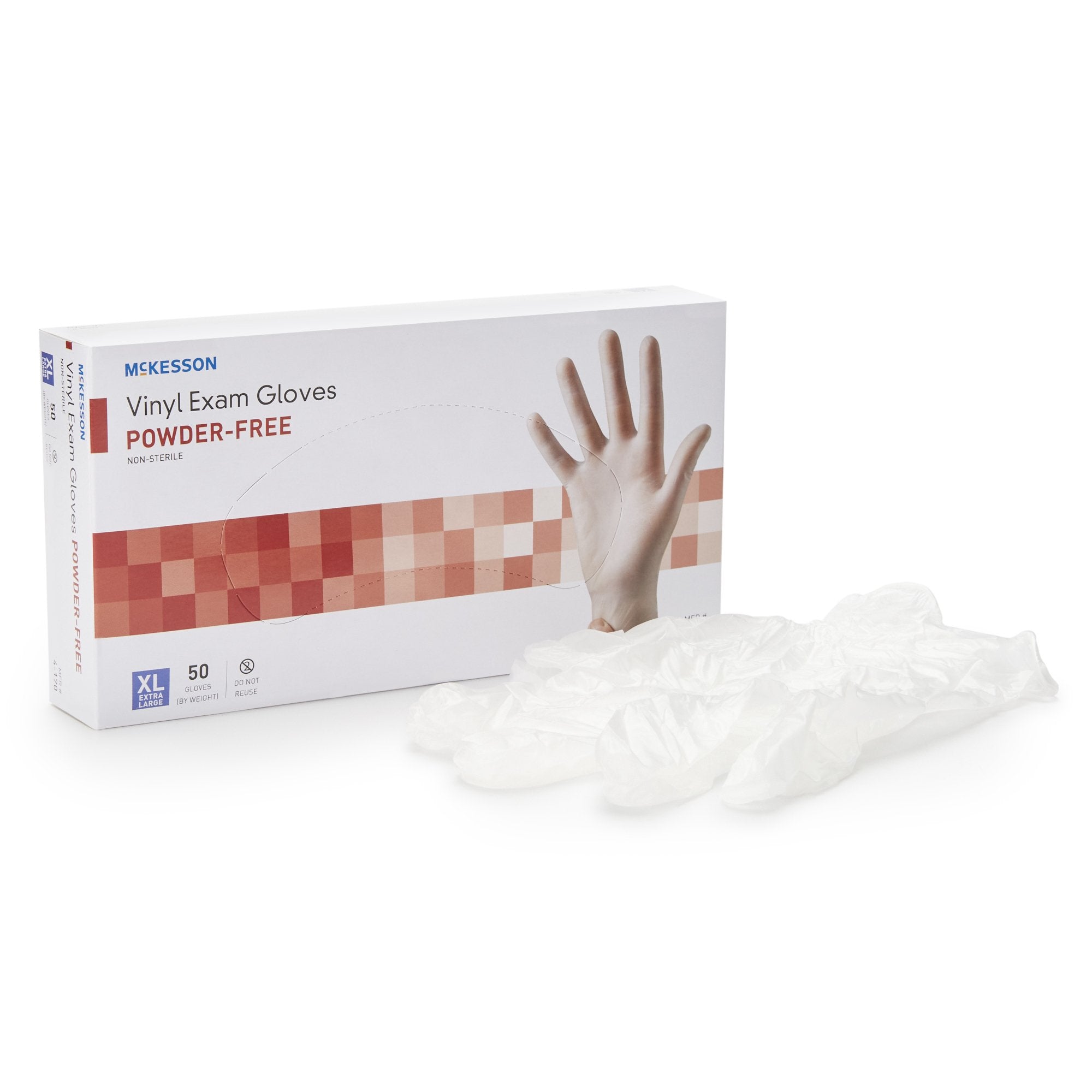 McKesson Confiderm® Vinyl Exam Glove, Extra Large, Clear 14-170
