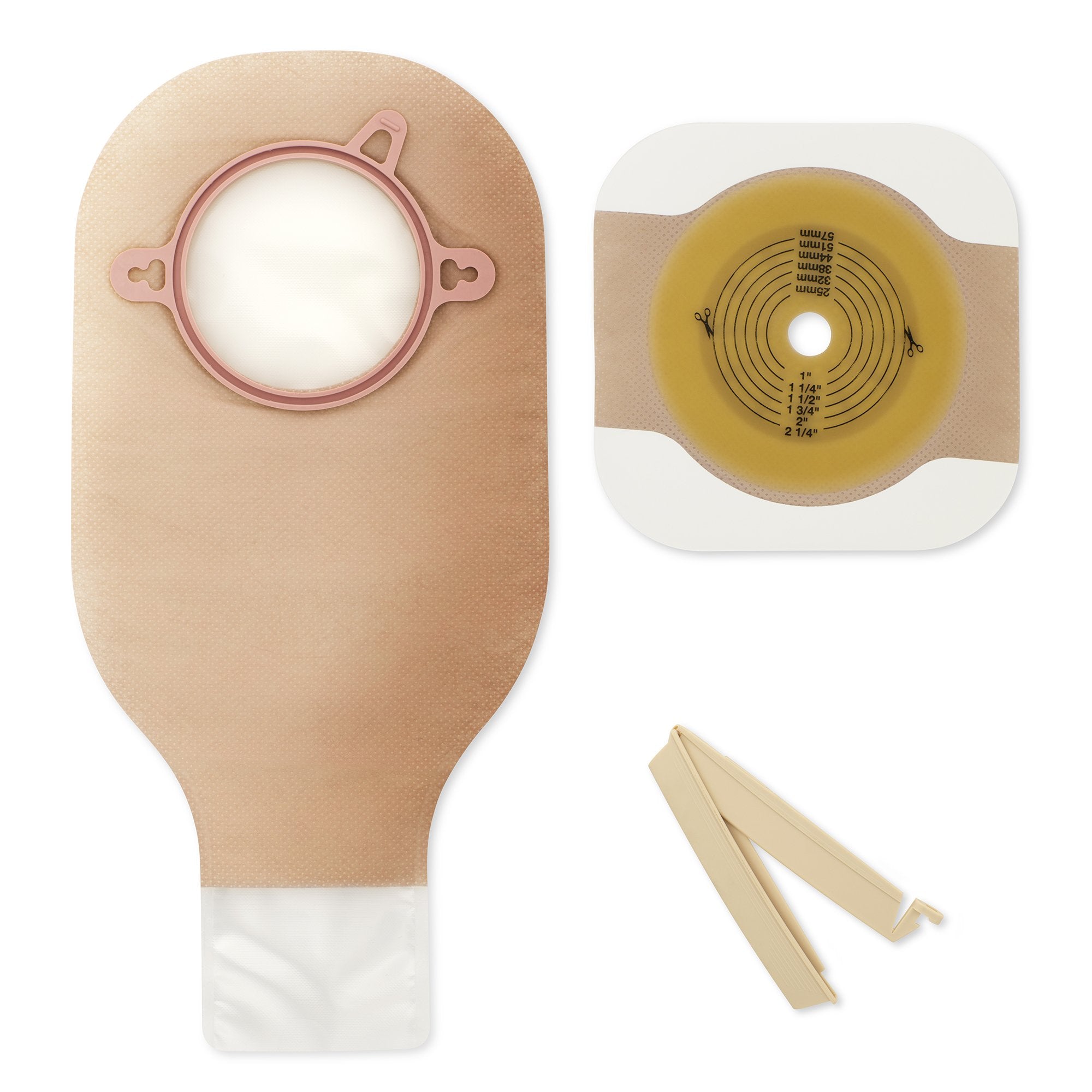 New Image™ 19104 2-Piece Clear Ileostomy/Colostomy Pouch, 70 mm Flange, Blue 19104