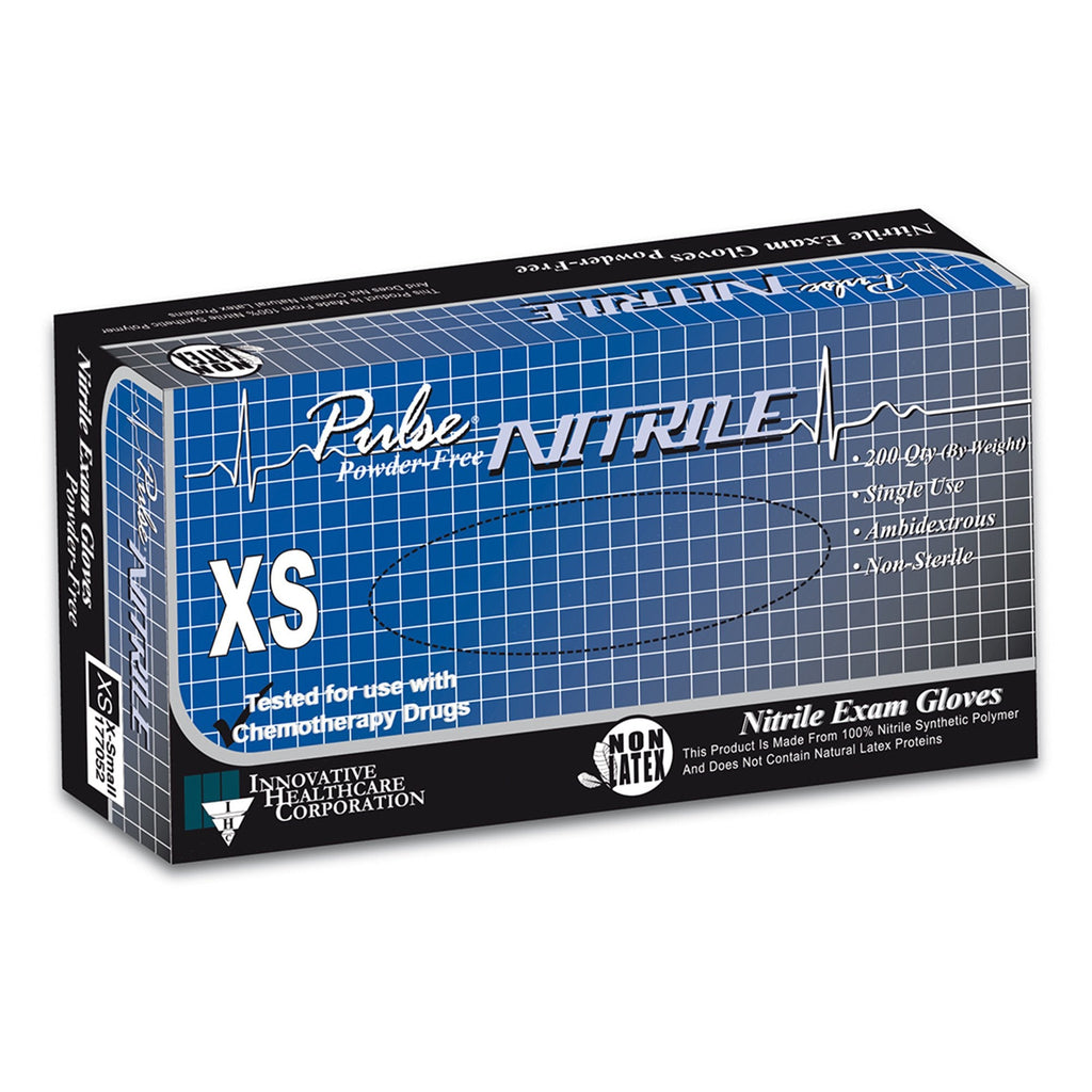 Pulse® Nitrile Exam Glove, Extra Small, Aqua Blue 177052