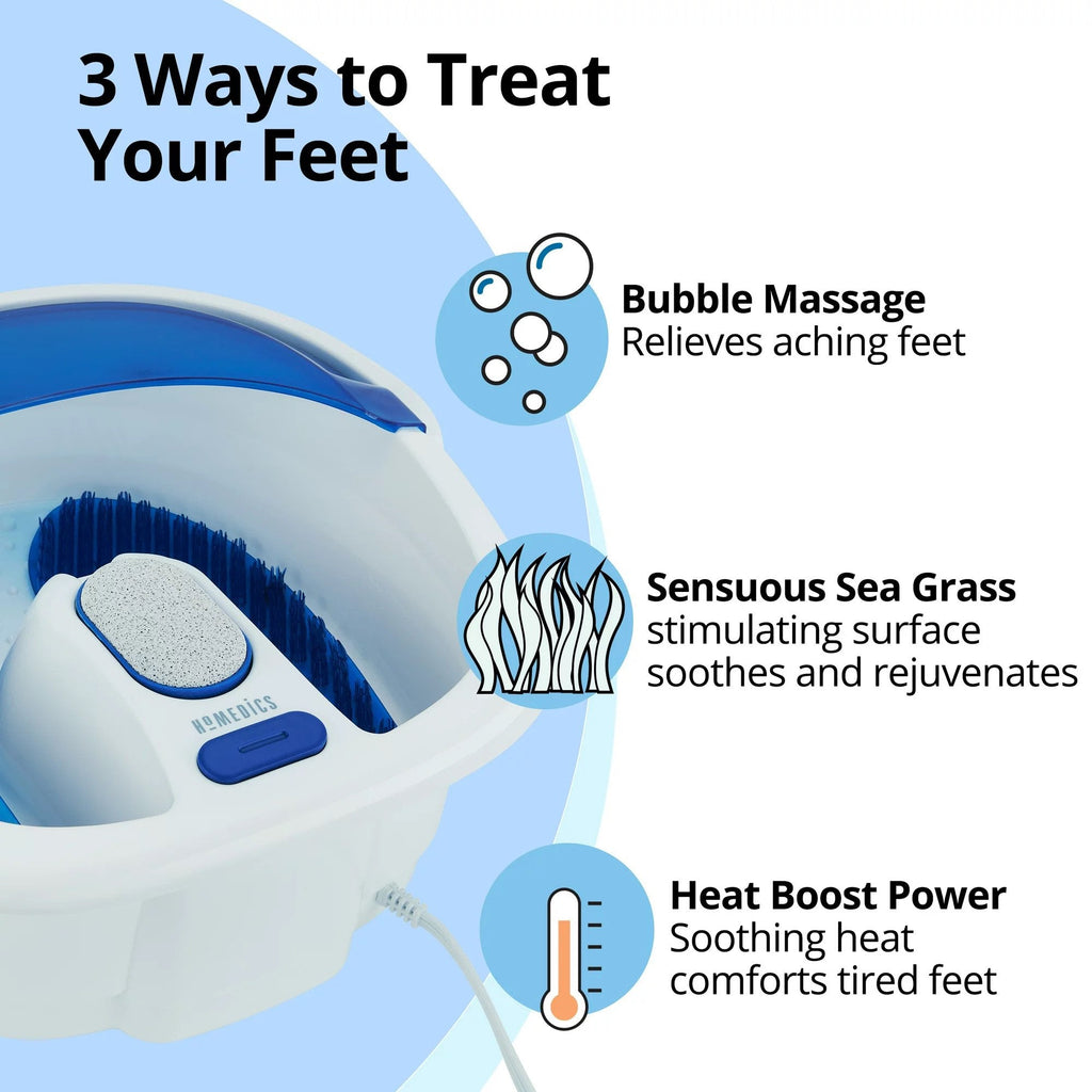 Foot Bath with Heat Boost HoMedics® Bubble Bliss Elite Blue / White Plastic FB-380HJ-1PK