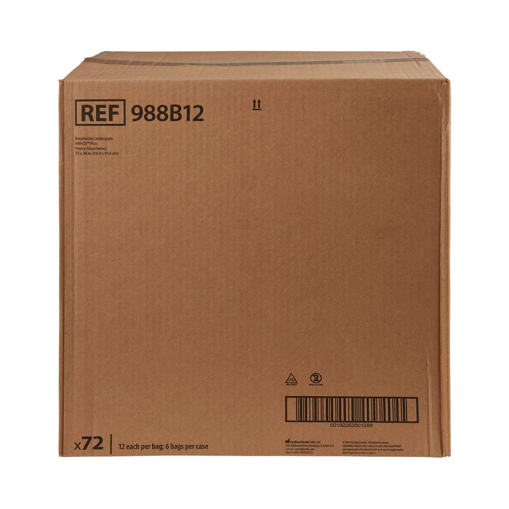 Wings™ Breathable Plus Low Air Loss Underpad, 23 x 36 Inch 988B12