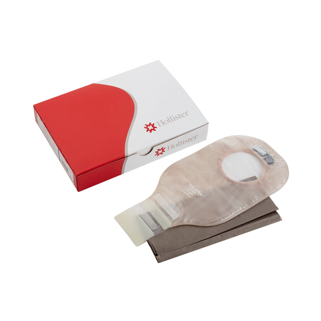 New Image™ 2-Piece Transparent Colostomy Pouch, Pre-cut to Fit 70 mm, Blue Match 18194