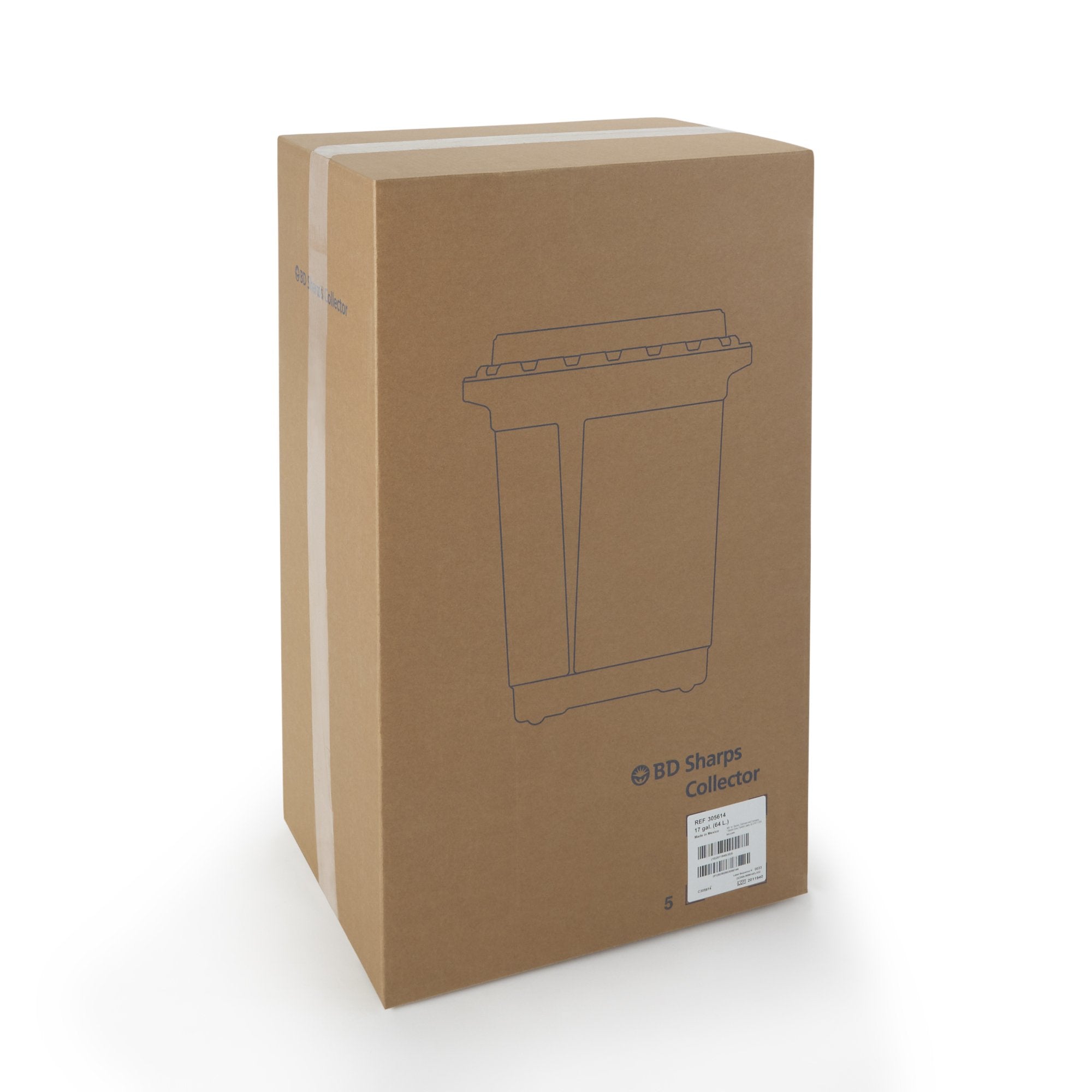 Chemotherapy Waste Container BD™ Yellow Base 23-1/2 H X 20 W X 14-3/4 D Inch Vertical Entry 17 Gallon 305614