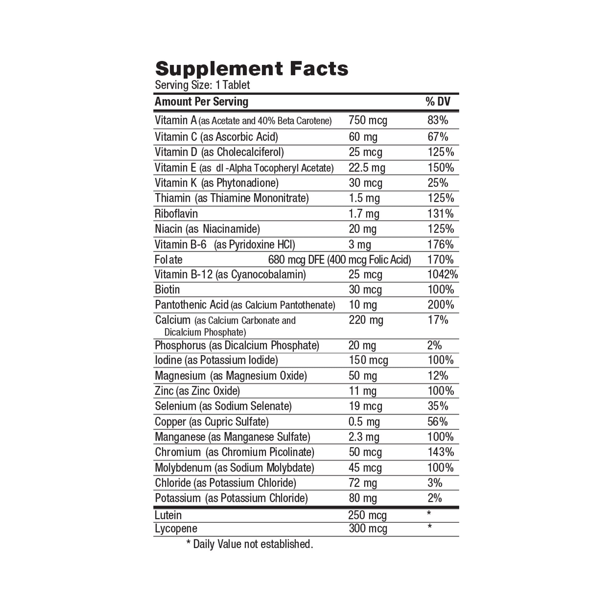 Geri-Care® Senior Tabs Multivitamin/Multimineral Supplement for Adults 50+ 551-01-GCP