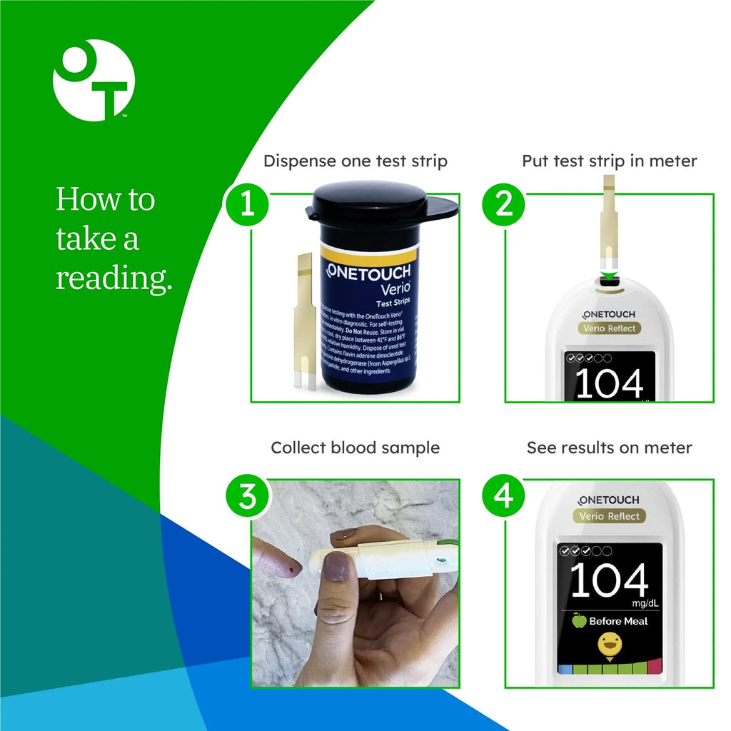 Blood Glucose Test Strips Verio 30 Strips per Pack 024183