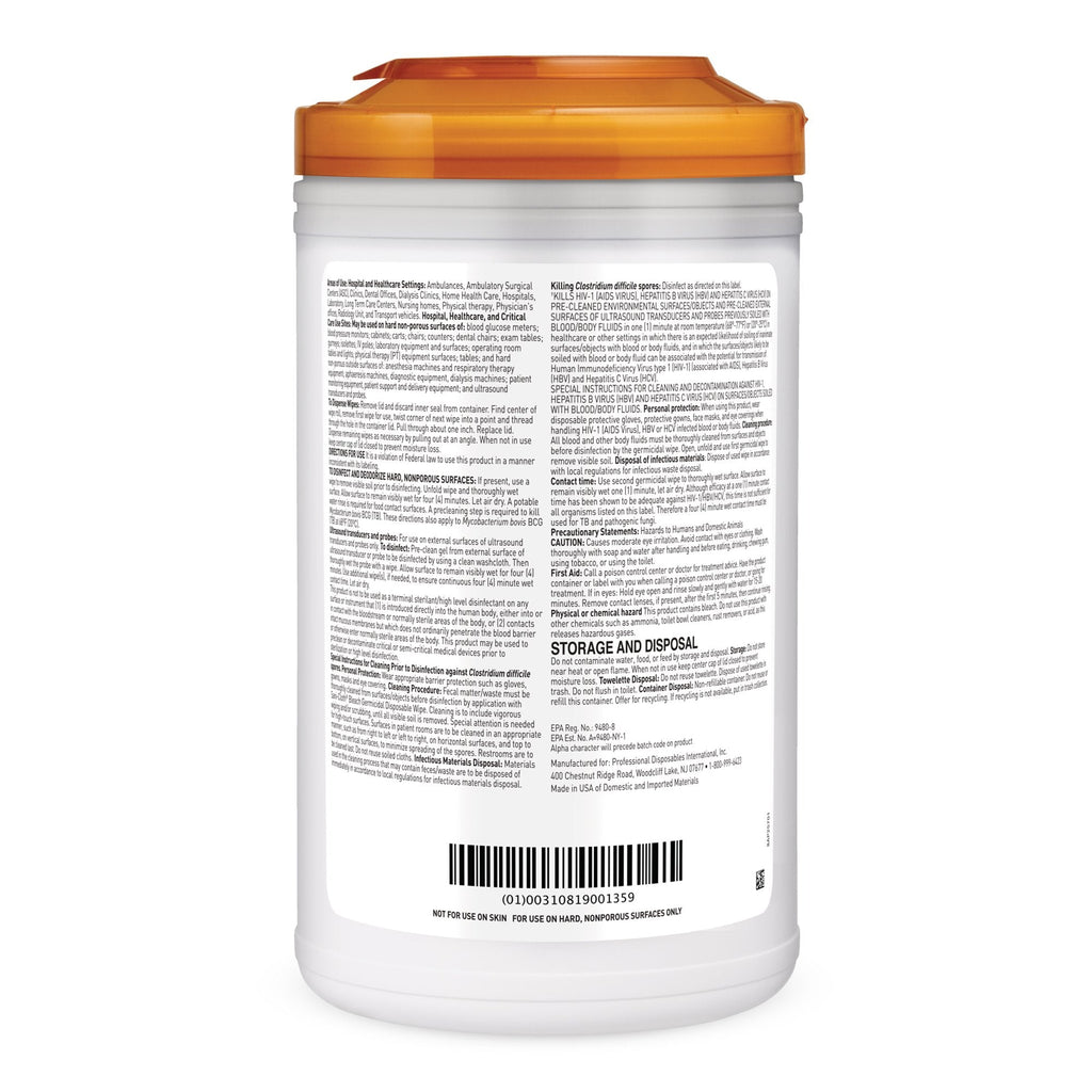 Sani-Cloth® Surface Disinfectant Cleaner, 65 Wipes per Canister P25784