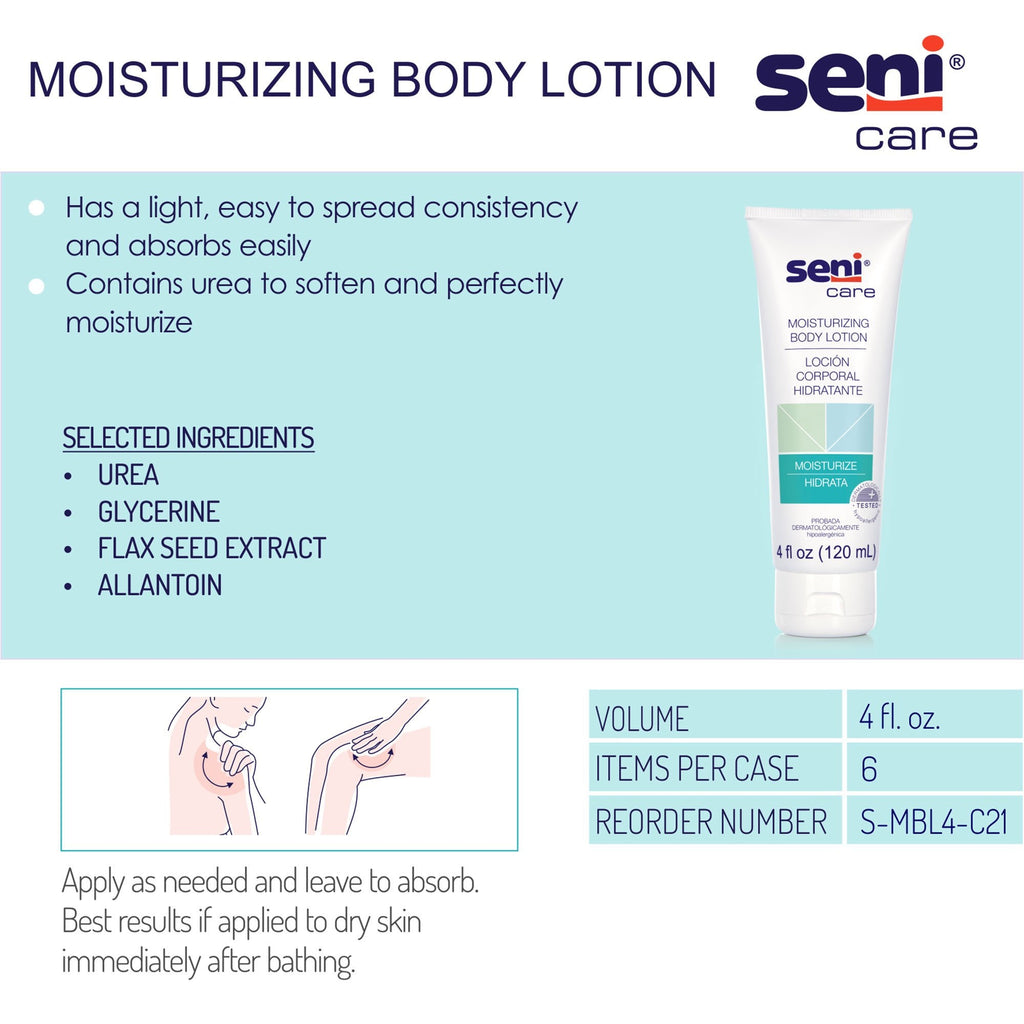 Seni® Care Moisturizing Body Lotion, 4-ounce tube S-MBL4-C21