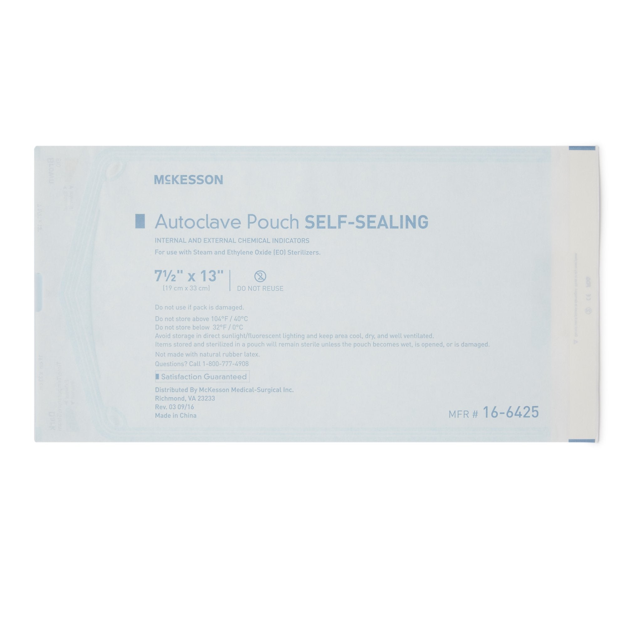 McKesson Sterilization Pouch, 7½ x 13 Inch 16-6425