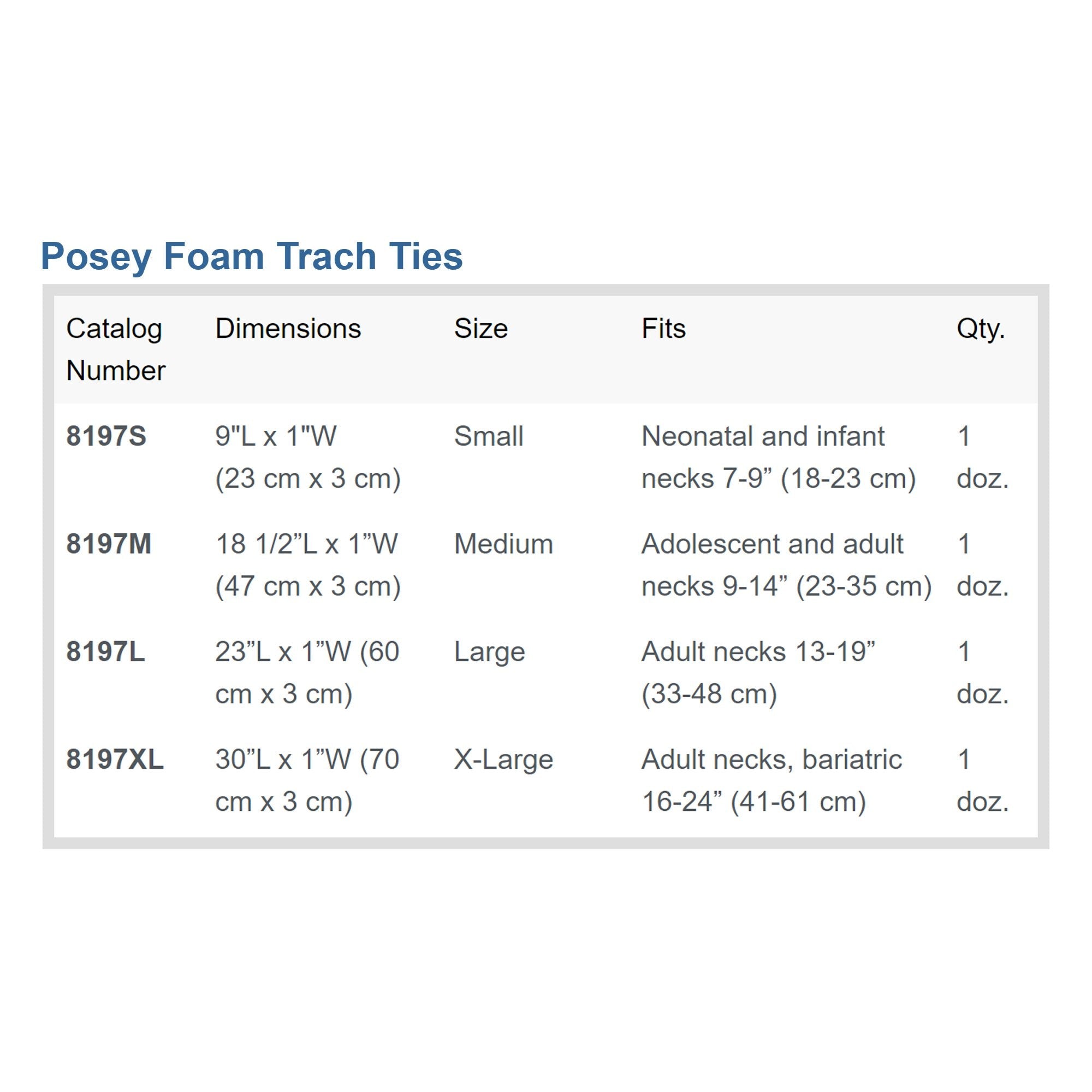 Posey® Tracheostomy Tie, Medium 8197M