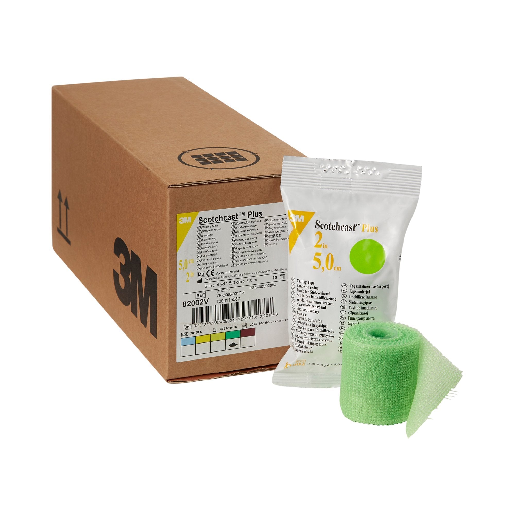 3M™ Scotchcast™ Plus Bright Green Cast Tape, 2 Inch x 4 Yard 82002V