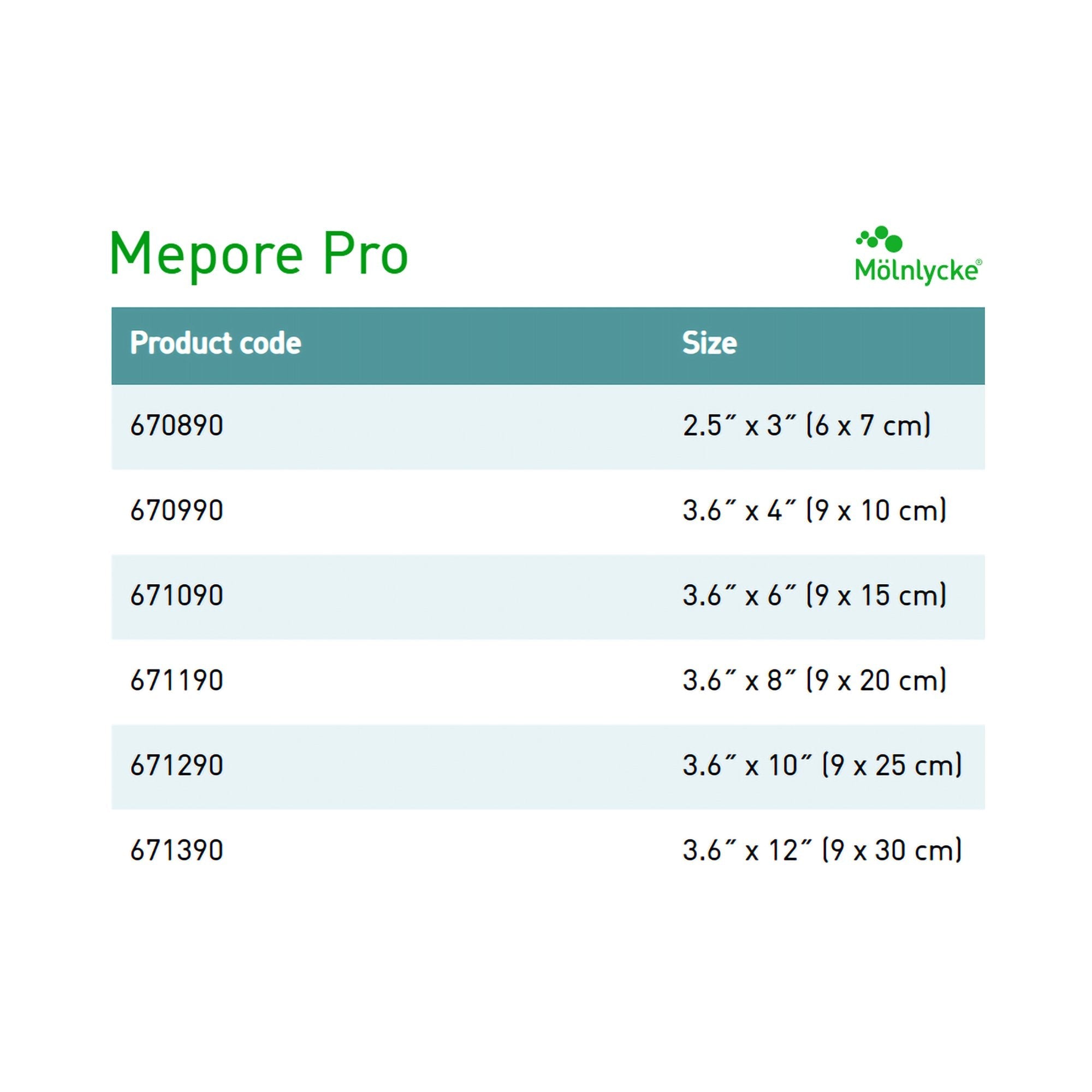 Mepore® Pro Adhesive Dressing, 3-2/3 x 6 Inch 671090