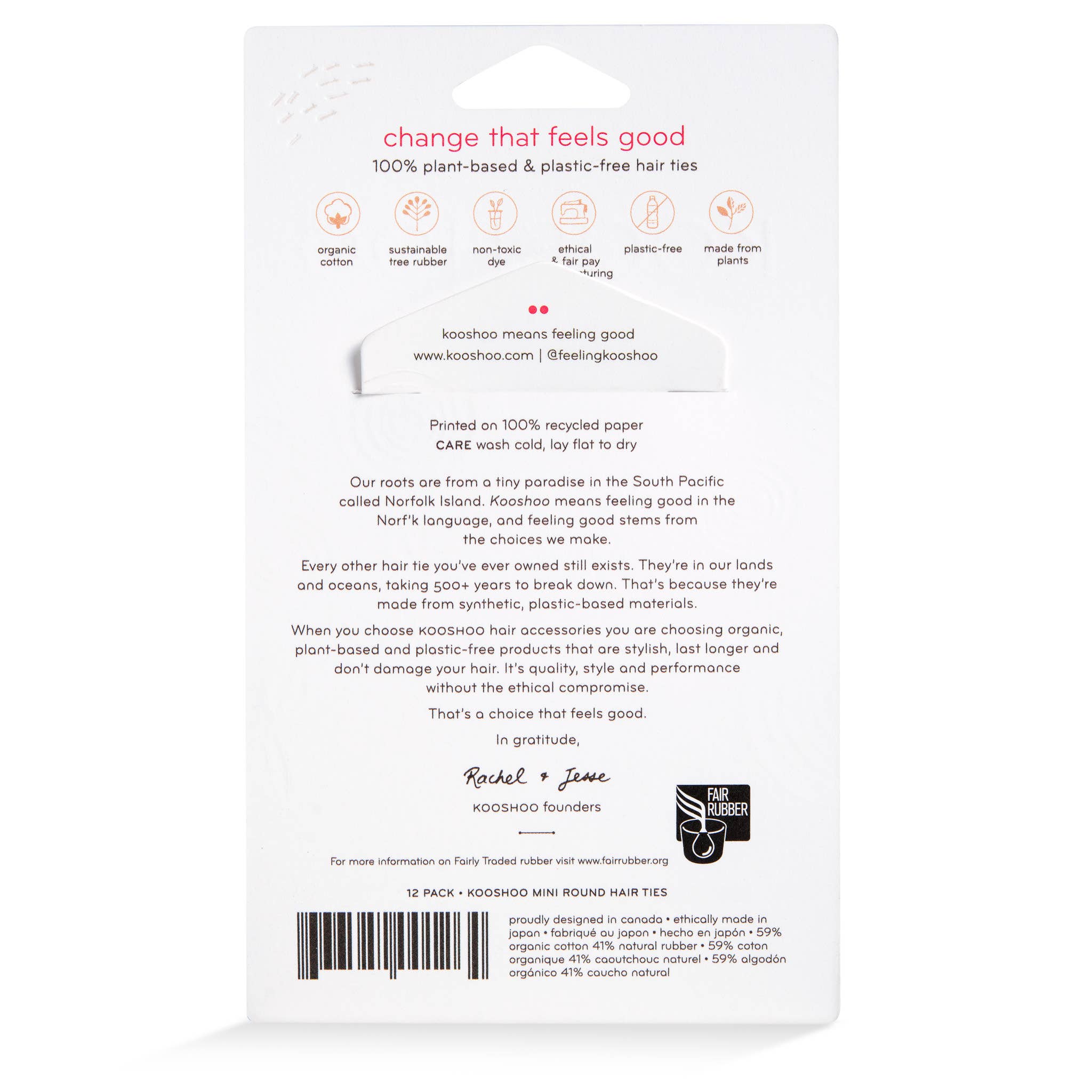 Plastic-free Round Hair Ties - Mini 12-pack - Dark Hues